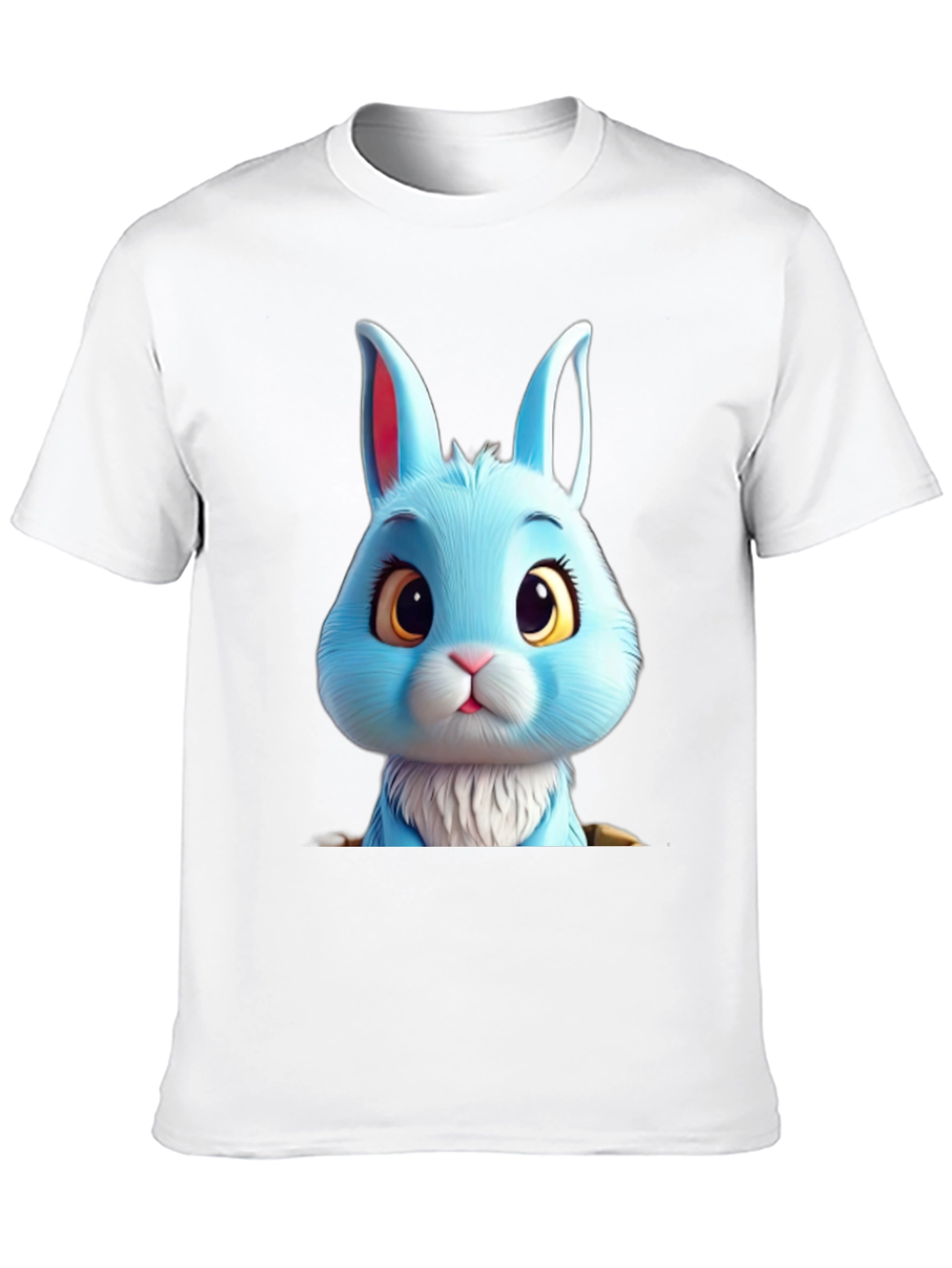 Black Cute Blue Bunny Graphic Tee - Soft & Stylish view 10