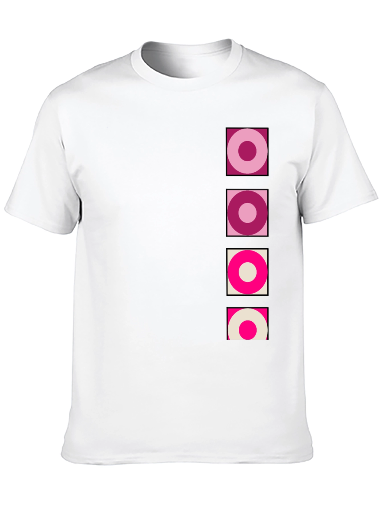 Black Retro Circle Design Black T-Shirt view 10