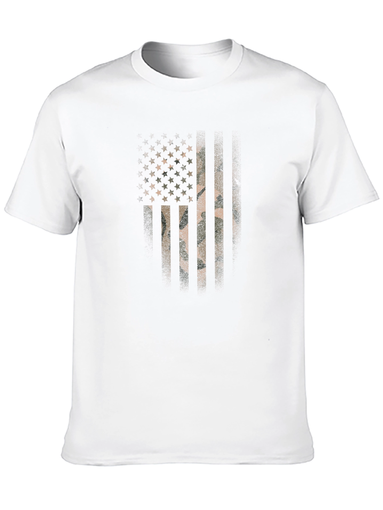 Black Camo American Flag Graphic Print T-Shirt view 10