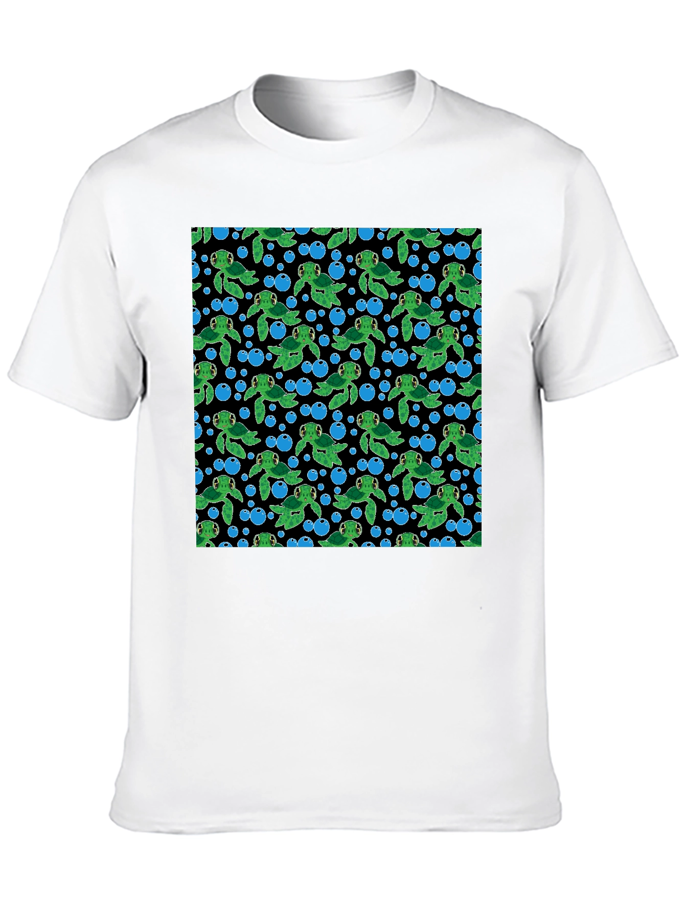 Black Turtle Bubbles Black T-Shirt view 10