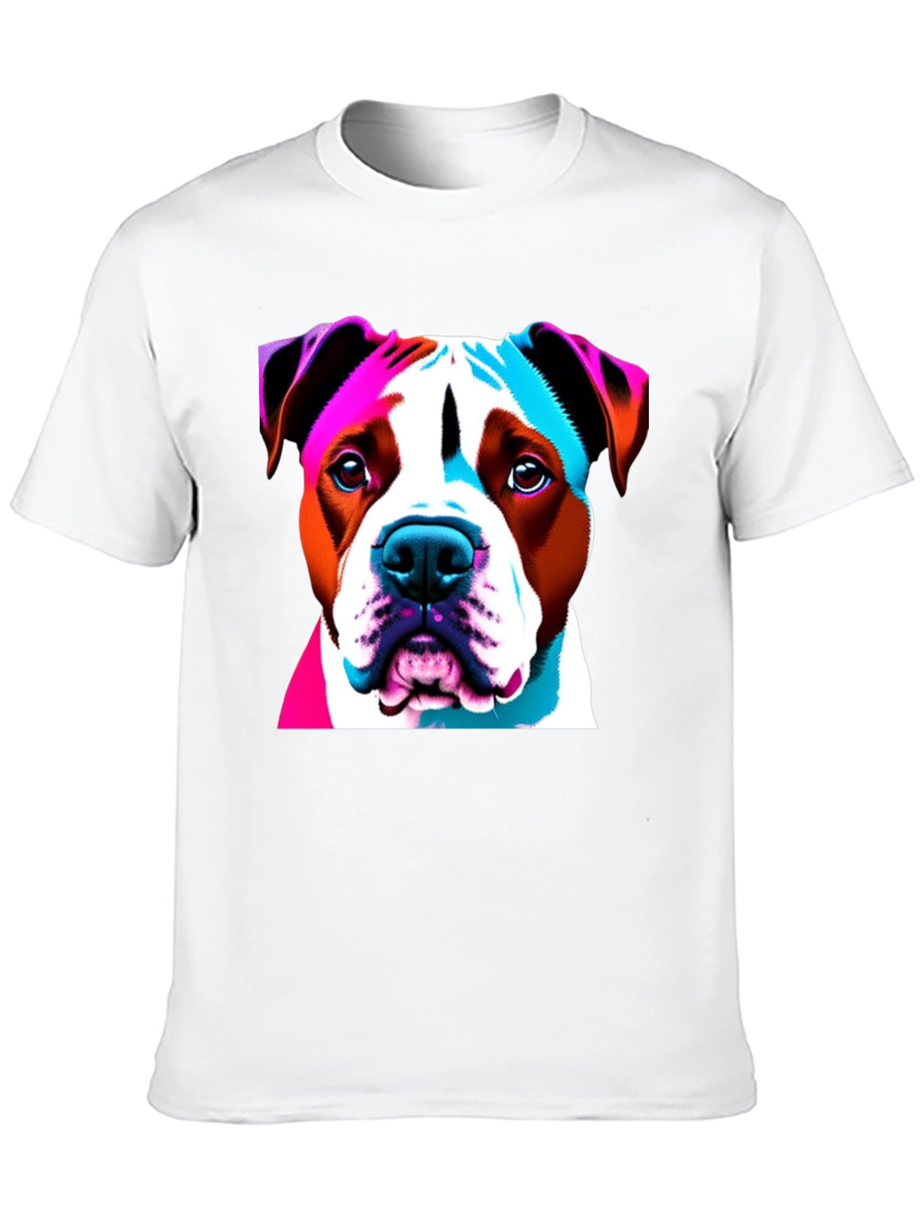 Black Vibrant Dog Graphic Tee - Unisex Black T-Shirt view 10