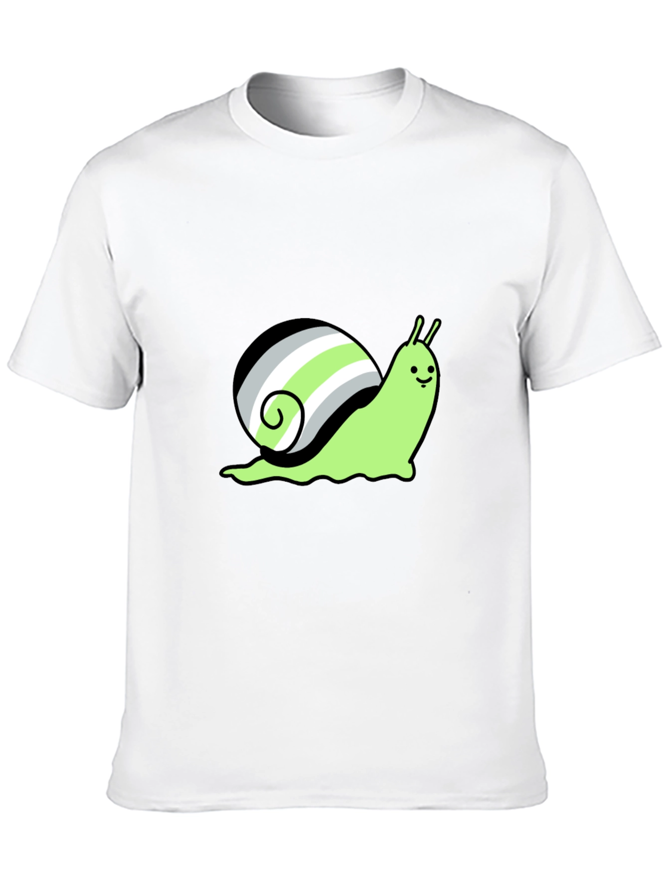 Black Agender Pride Snail T-Shirt - Black view 10