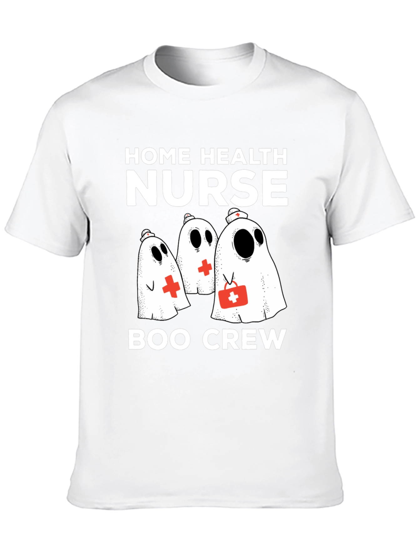 Black Home Health Nurse Boo Crew T-Shirt view 10