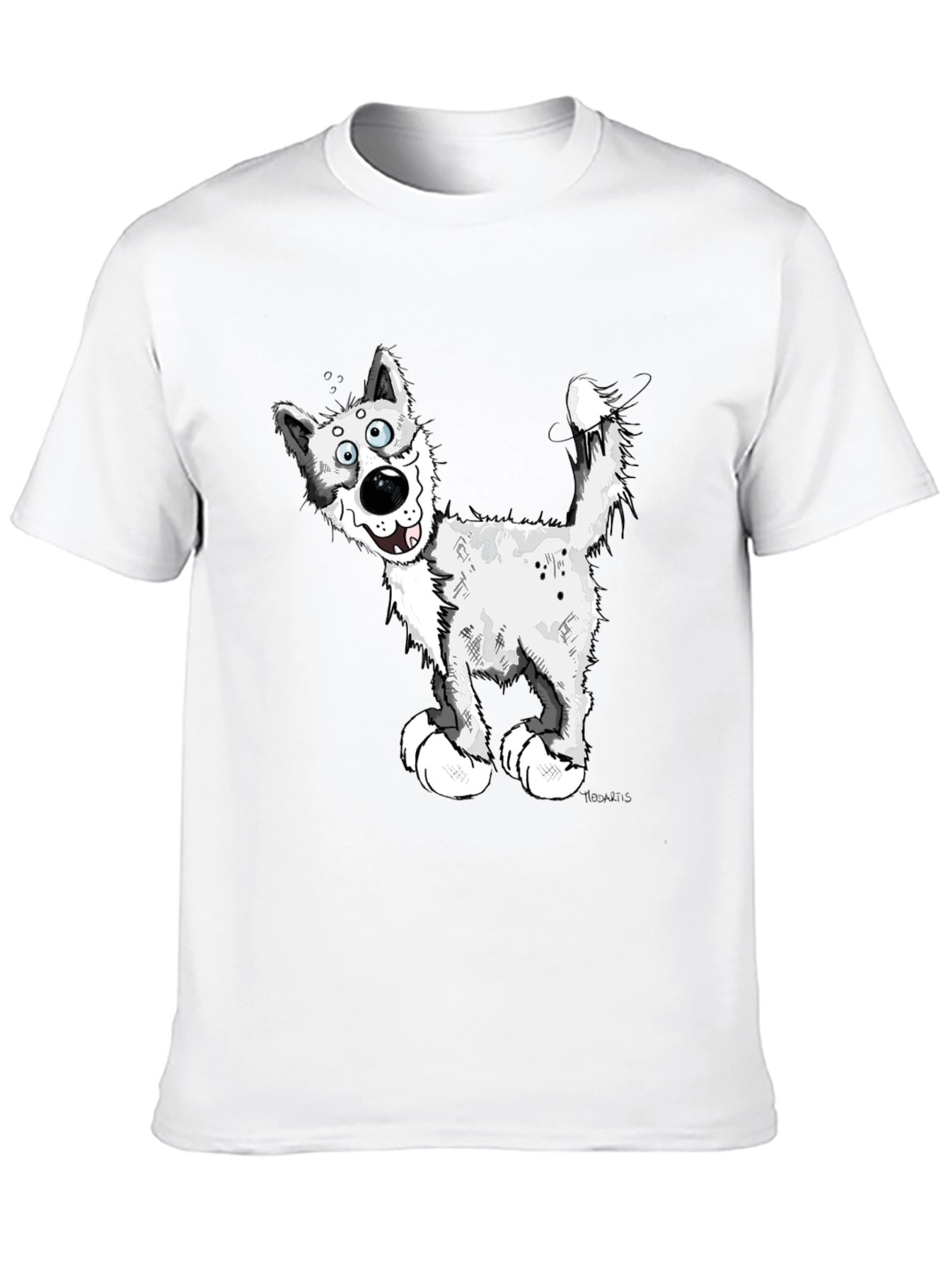 Black Cartoon Dog Graphic T-Shirt view 10