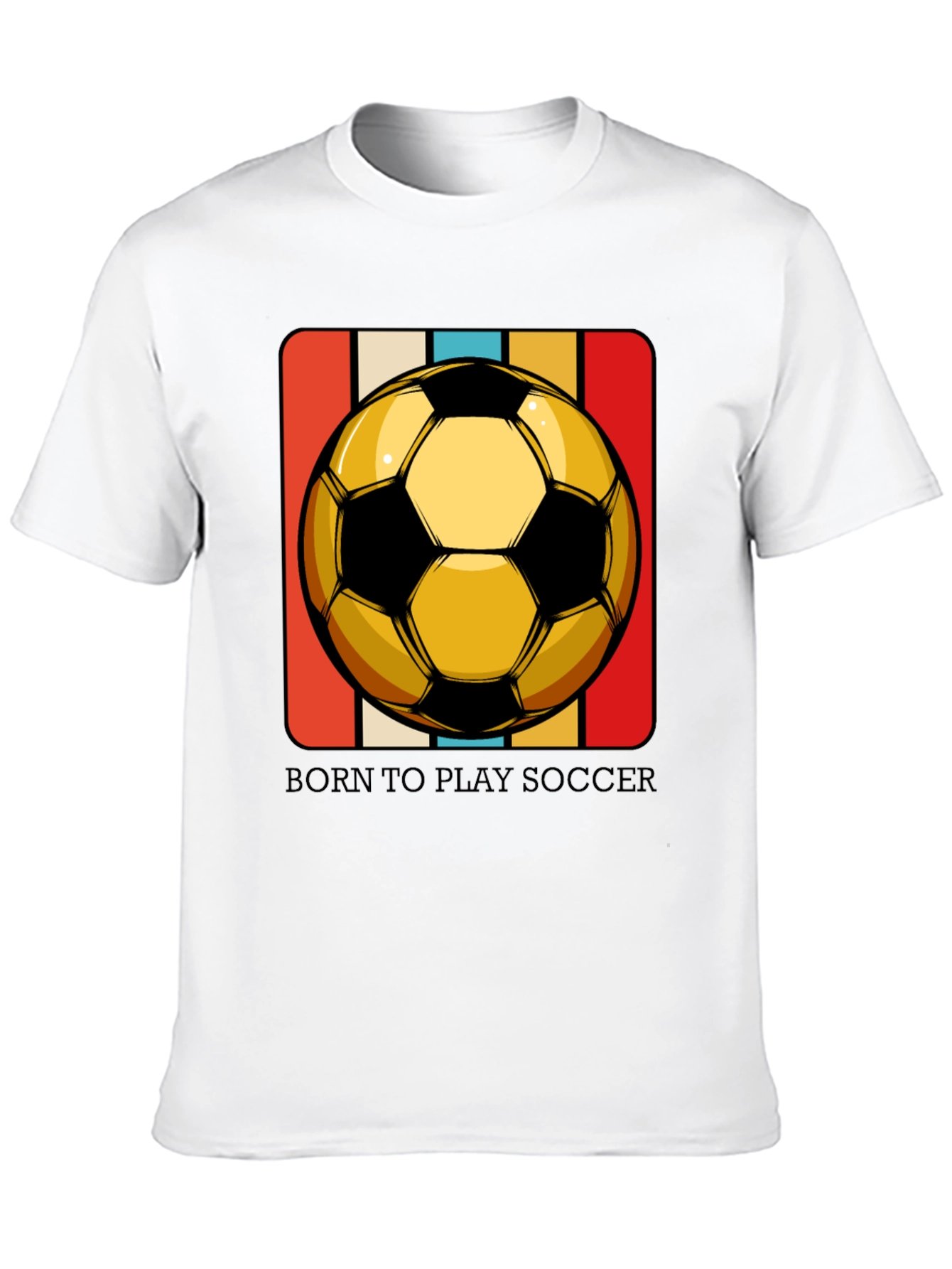 Black Born to Play Soccer T-Shirt - Retro Style view 10