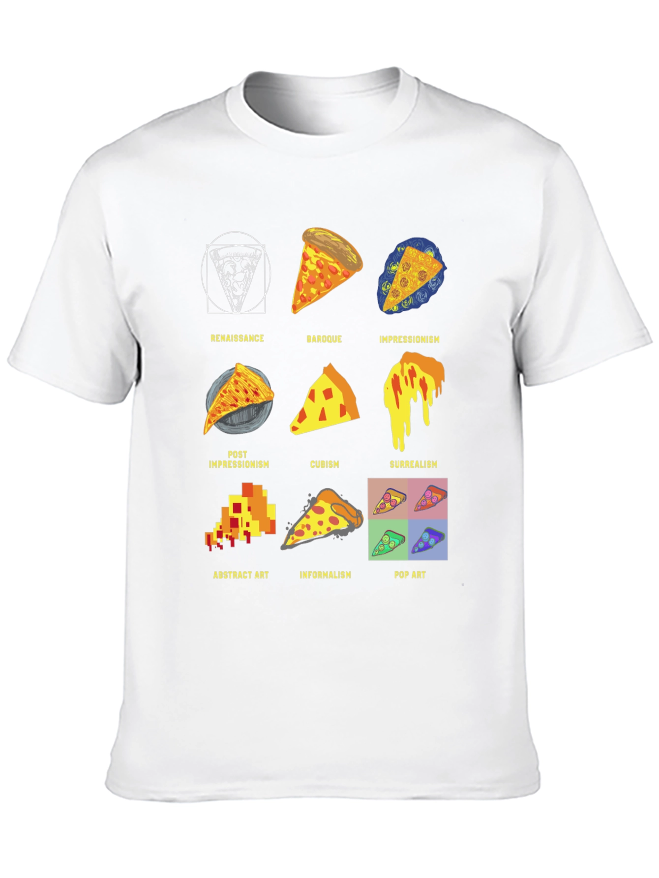 Pizza Art Styles T-Shirt: Renaissance to Pop Art! - 10