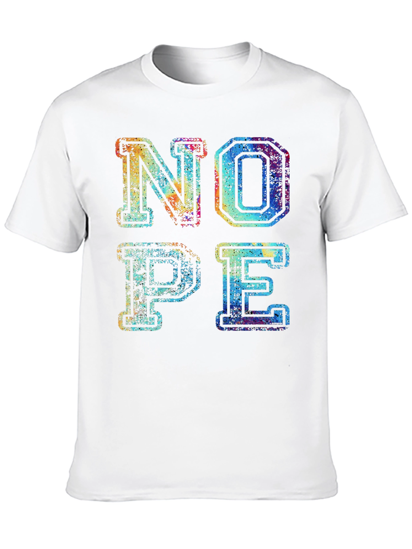 Black Retro "NOPE" Graphic Print Men's T-Shirt view 10