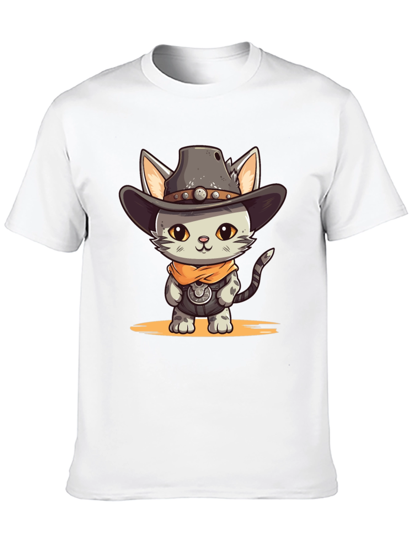 Black Cartoon Cowboy Cat Graphic Tee view 10