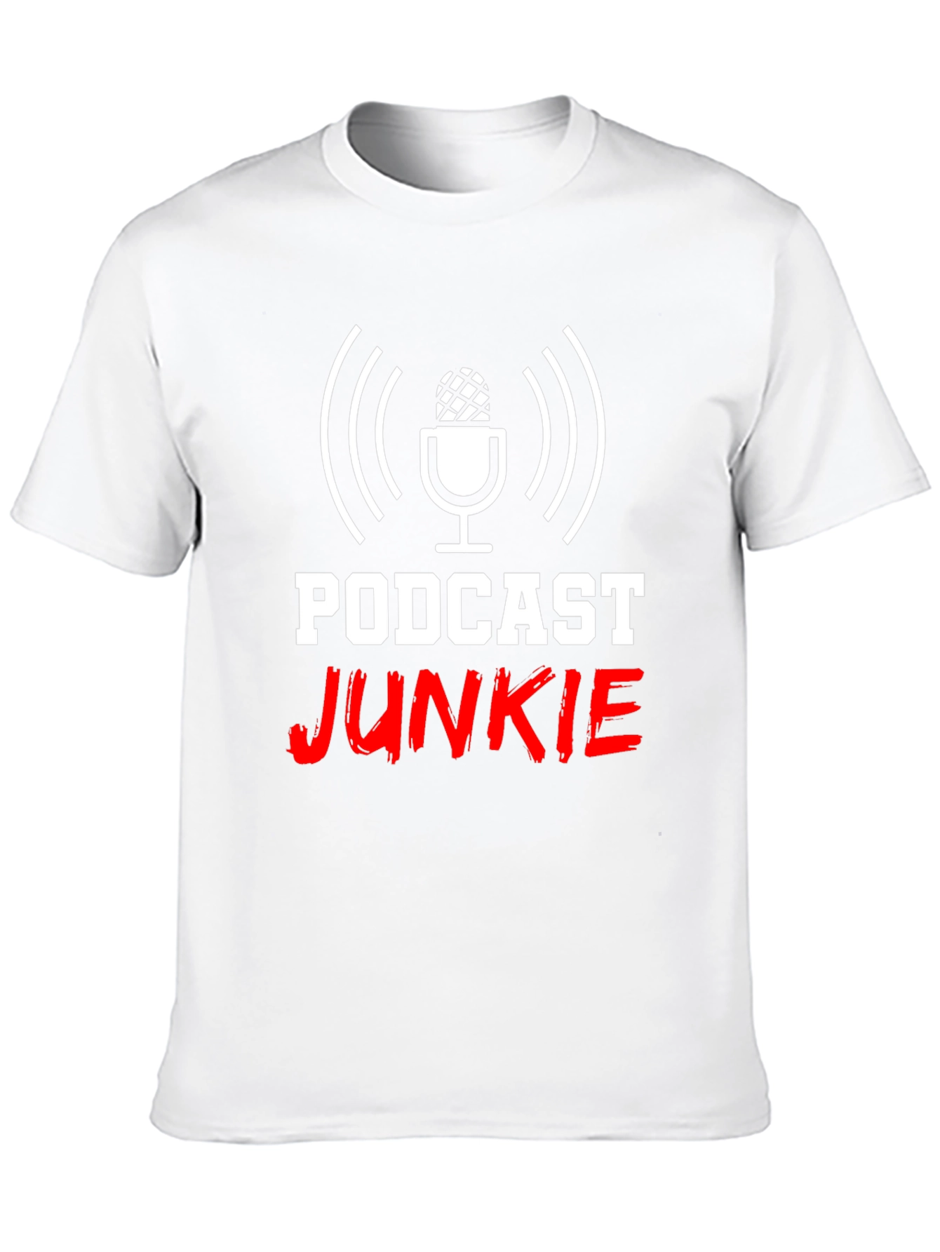 Black Podcast Junkie T-Shirt - Funny Audio Lover Tee view 10