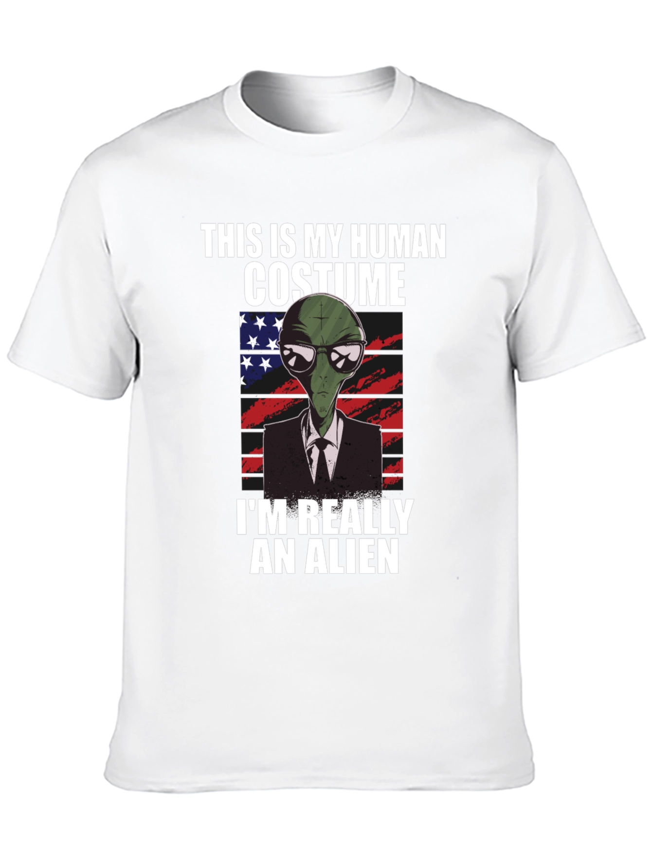 Black Human Costume Alien T-Shirt: Funny & Unique Design view 10