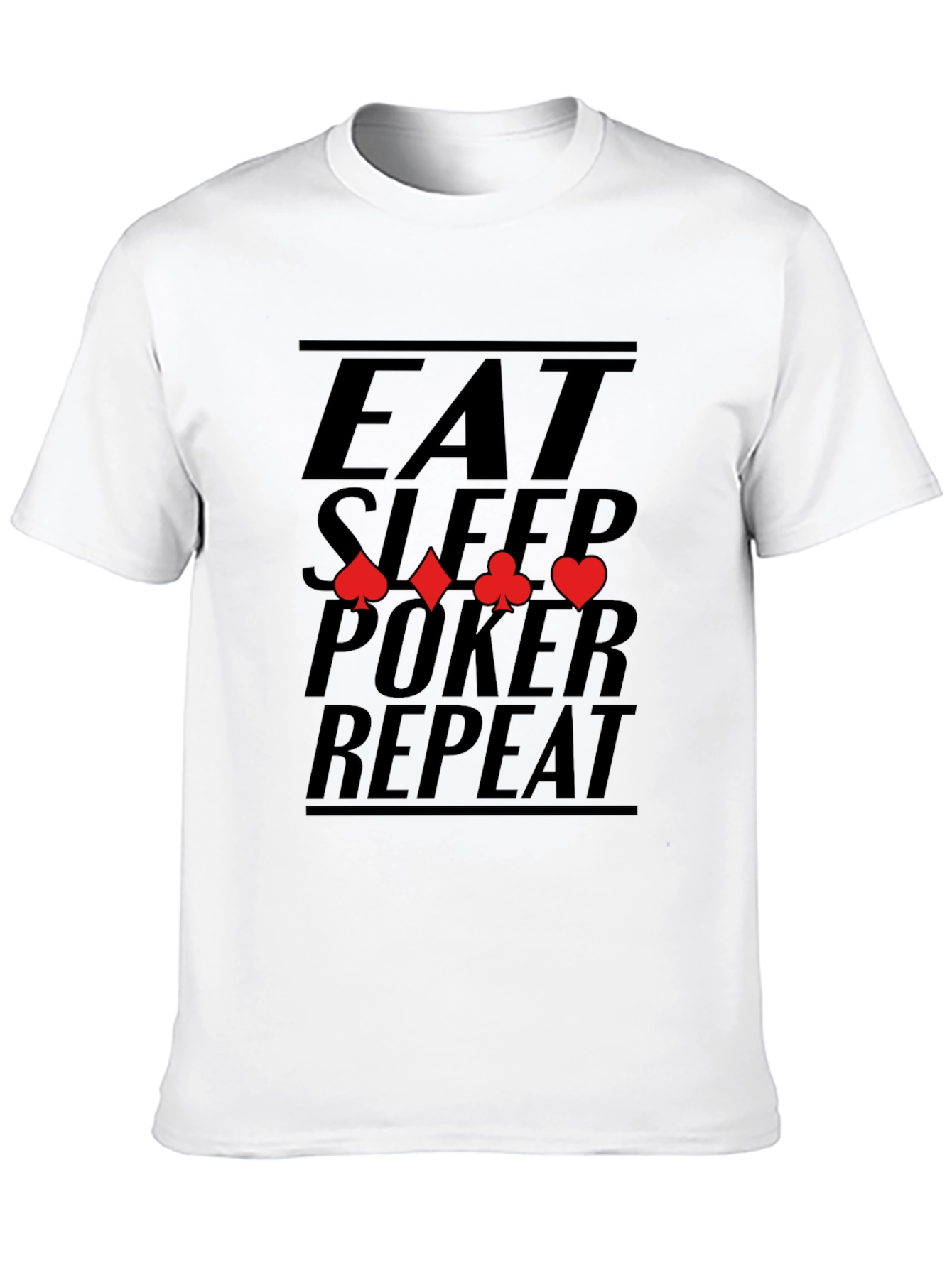 Eat Sleep Poker Repeat T-Shirt, Black Cotton Tee - 10