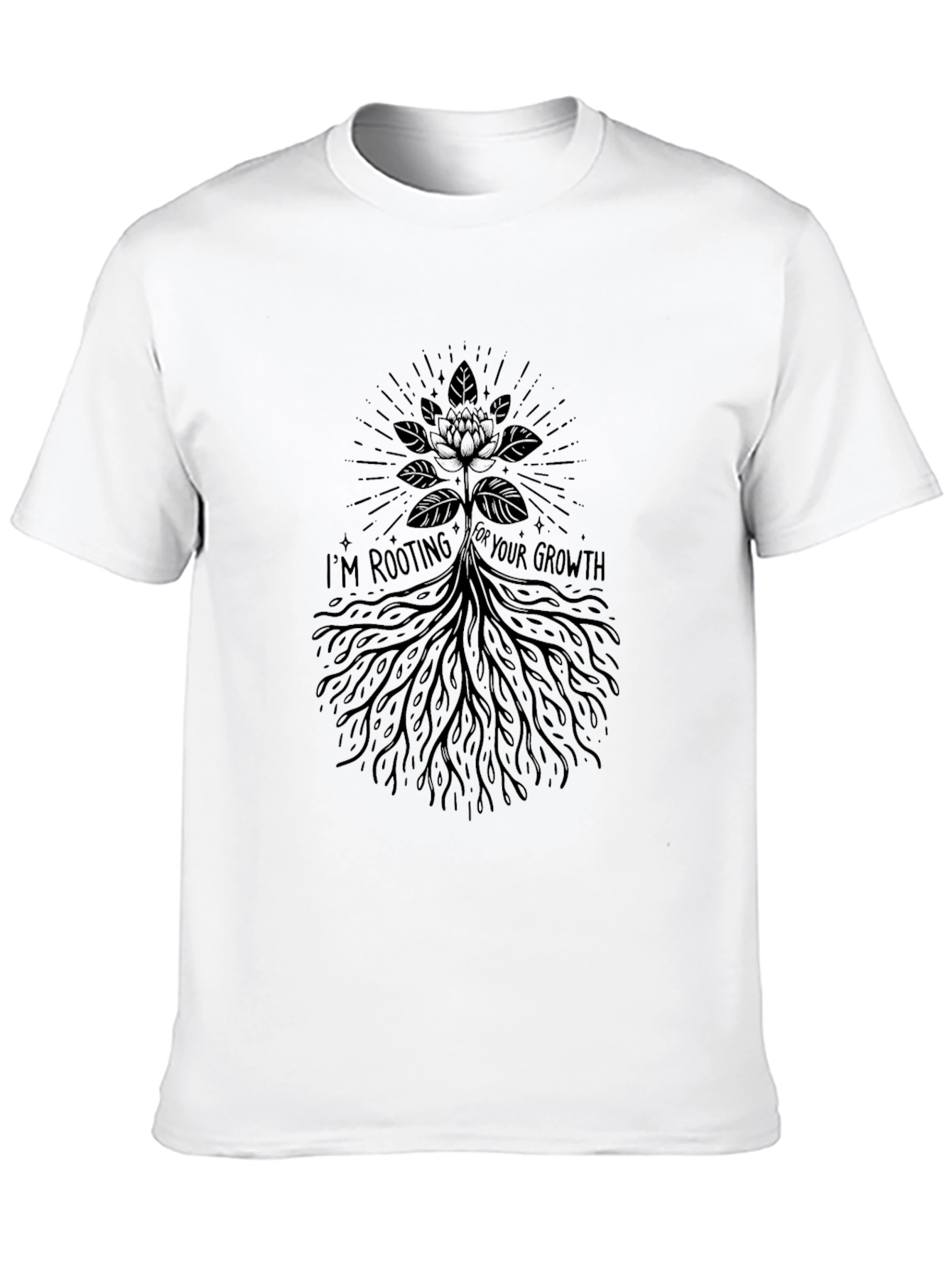 Black Rooting for Growth Graphic T-Shirt - Black view 10