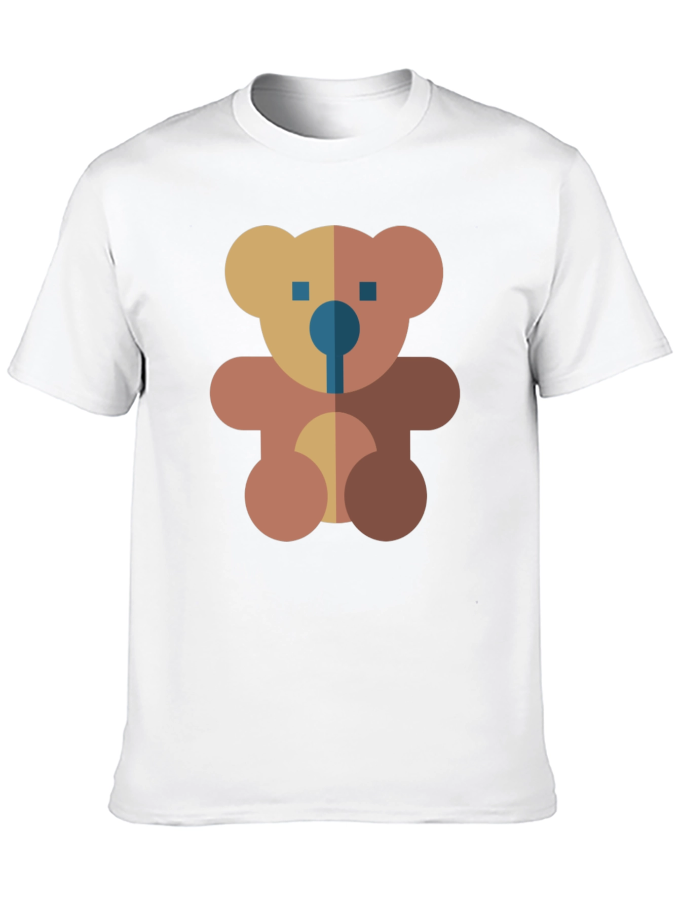 Black Geometric Teddy Bear Graphic Black T-Shirt view 10