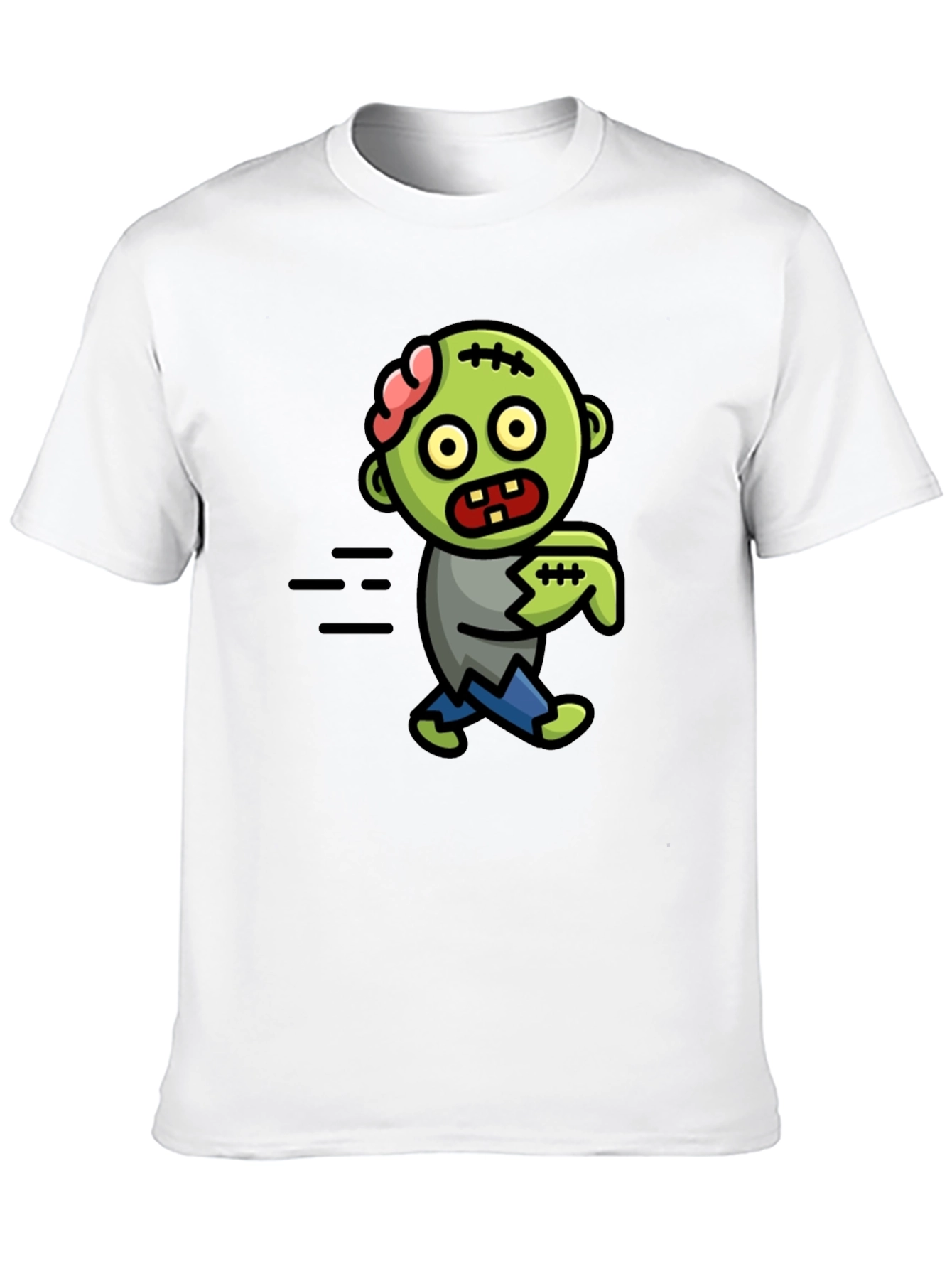 Black Zombie Cartoon Black T-Shirt view 10