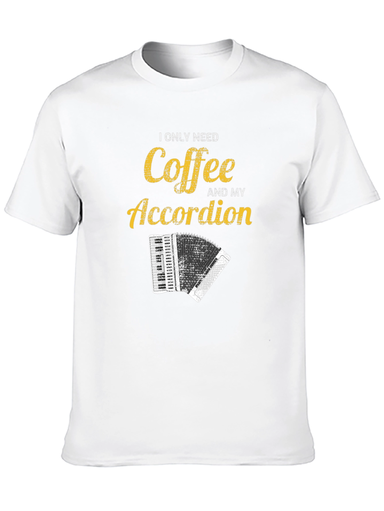 Black Coffee and Accordion Graphic T-Shirt - Musician Humor Tee view 10