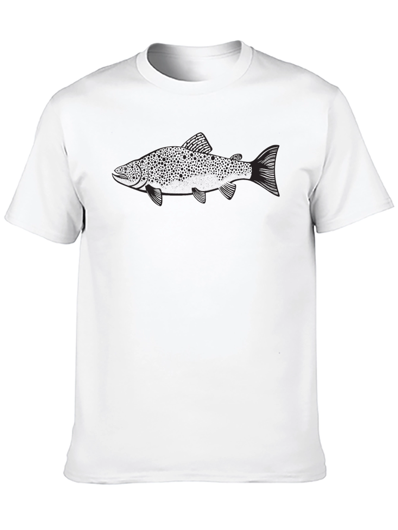 Black Men's Black Trout Graphic T-Shirt view 10