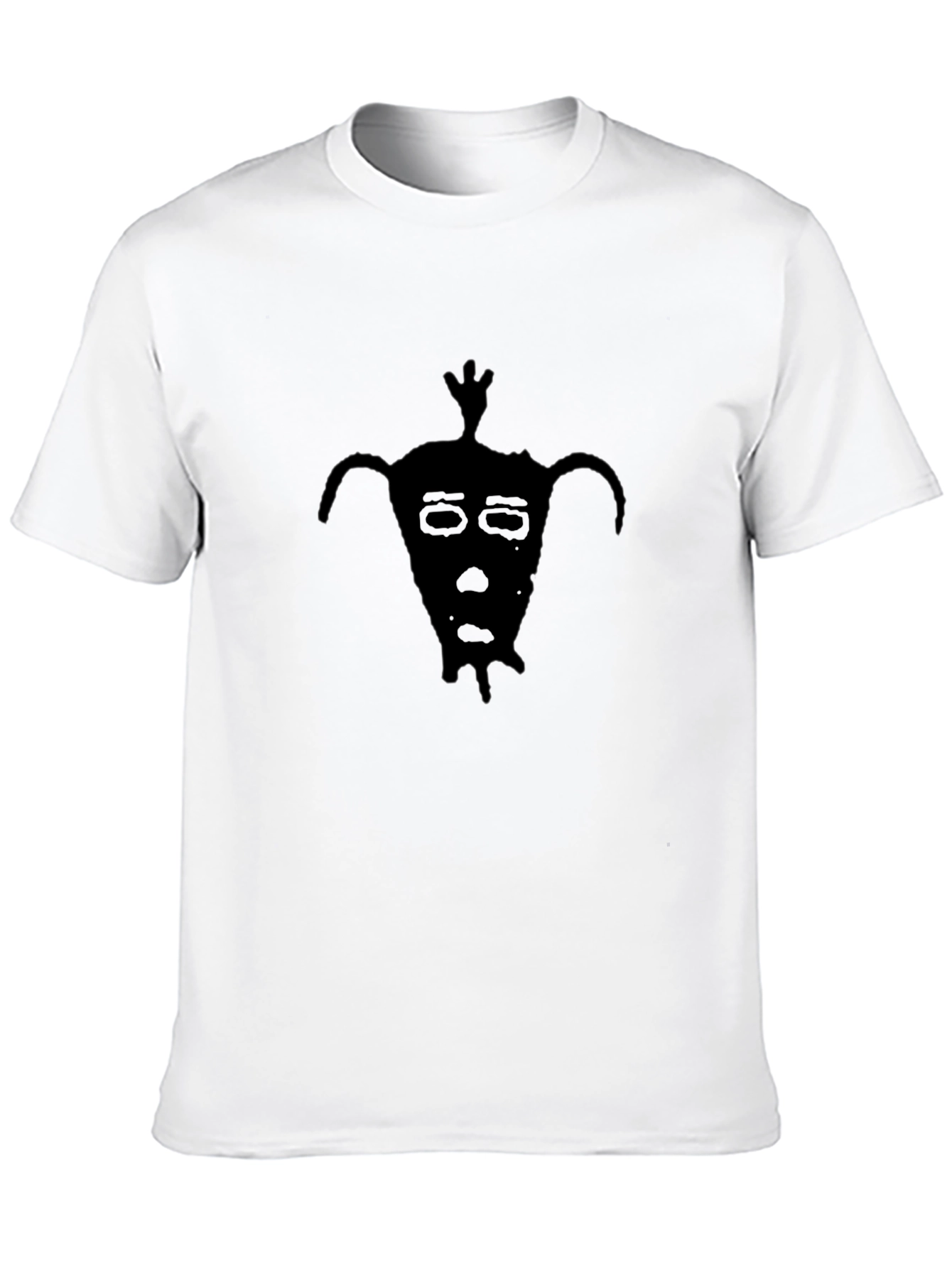 Black Black Graphic Tee - Quirky Face Design view 10