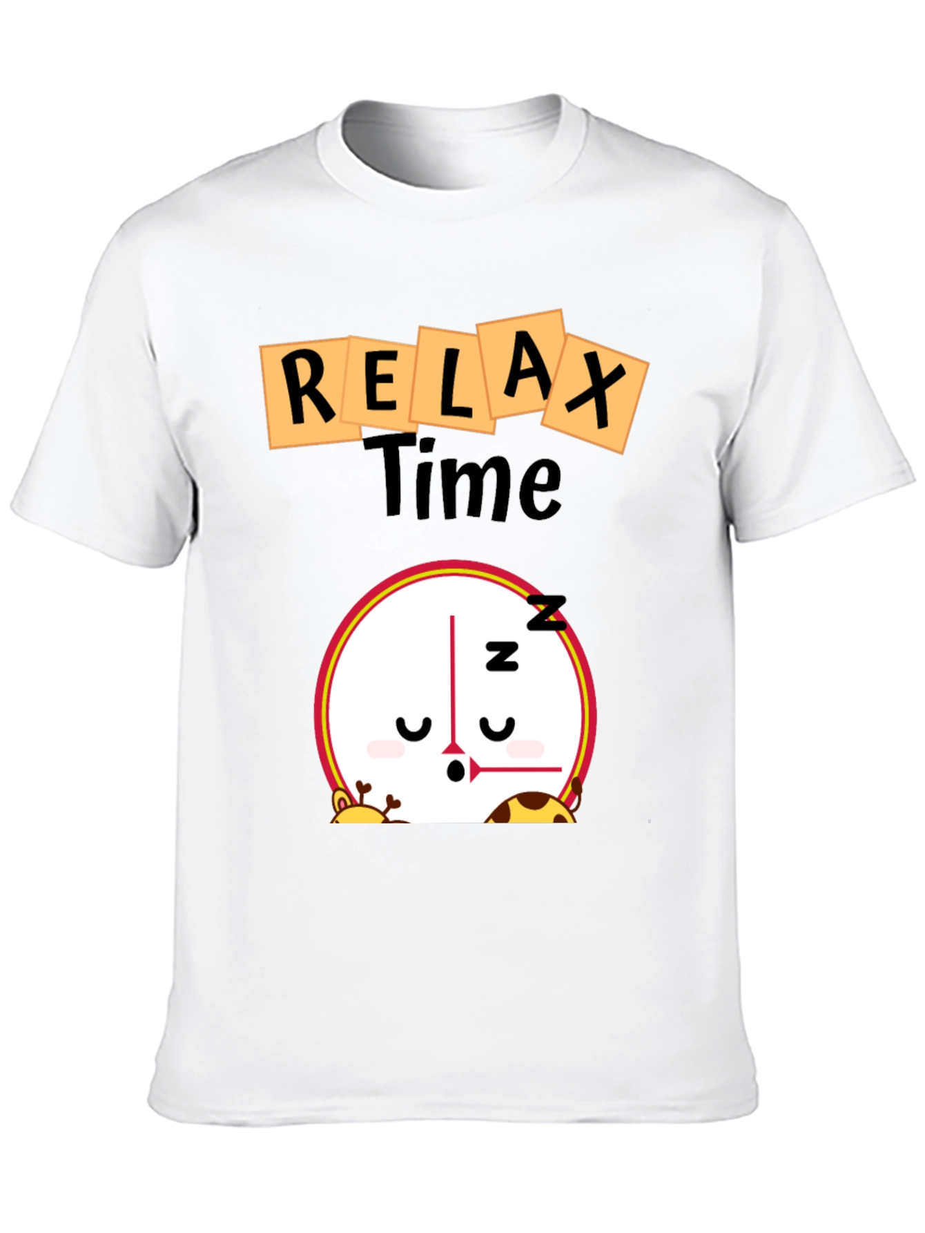 Black Relax Time Graphic Tee - Cartoon Clock Design view 10