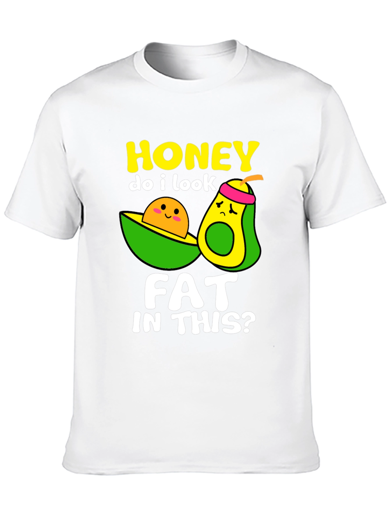 Black Funny Avocado Graphic T-Shirt - Honey Do I Look Fat? view 10