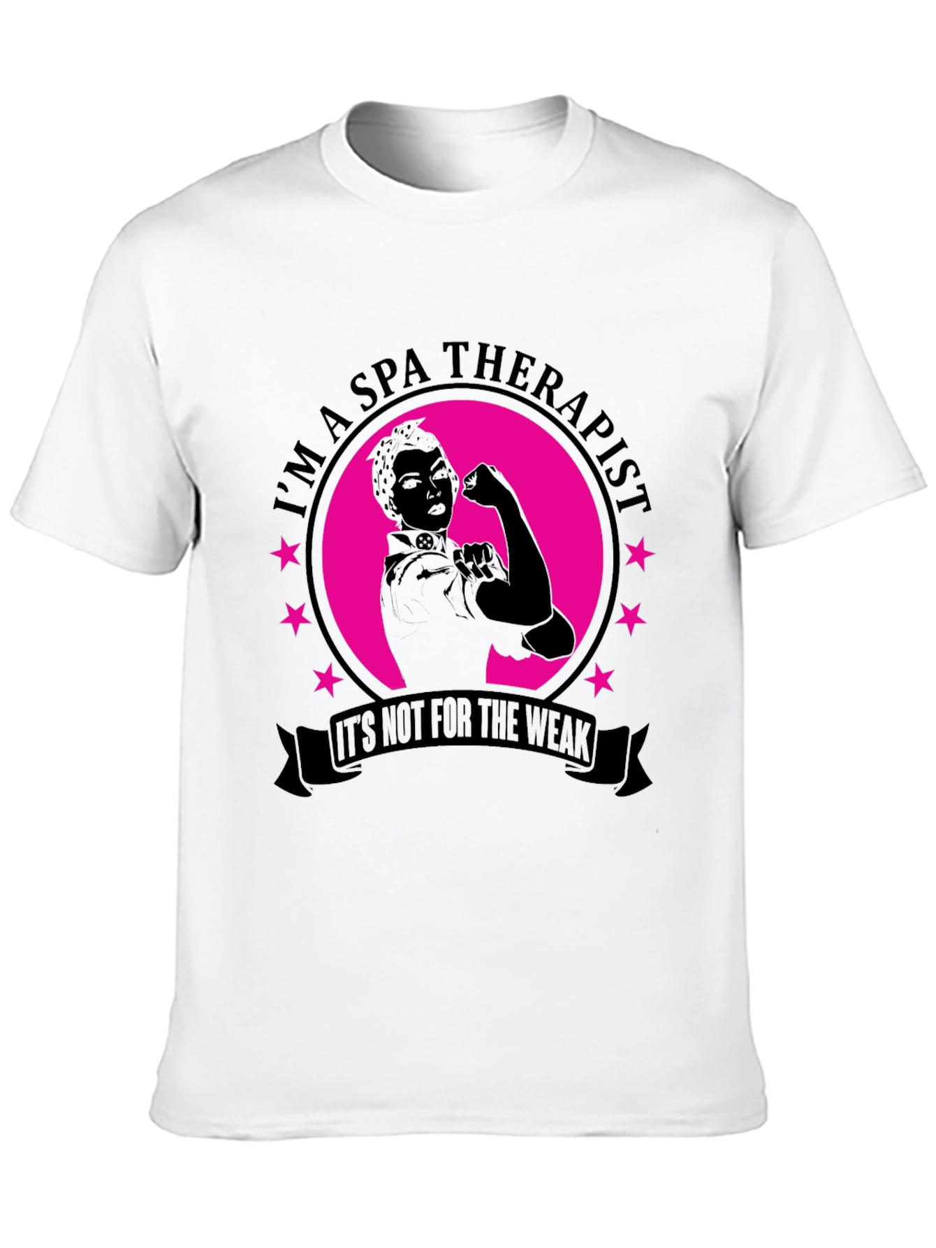 Black Spa Therapist T-Shirt - Strong Women Design view 10