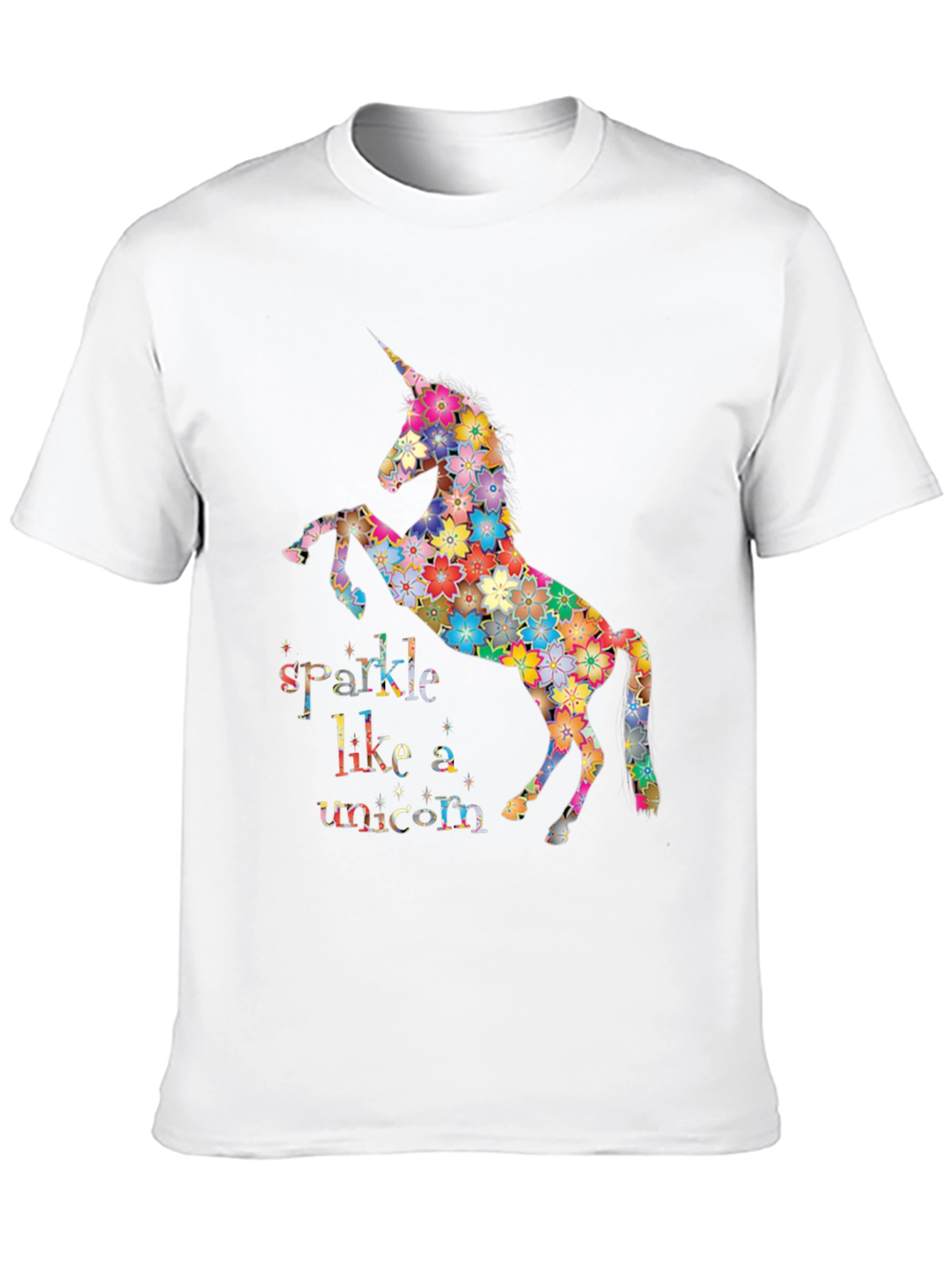 Black Floral Unicorn Graphic Tee - Sparkle Like a Unicorn view 10