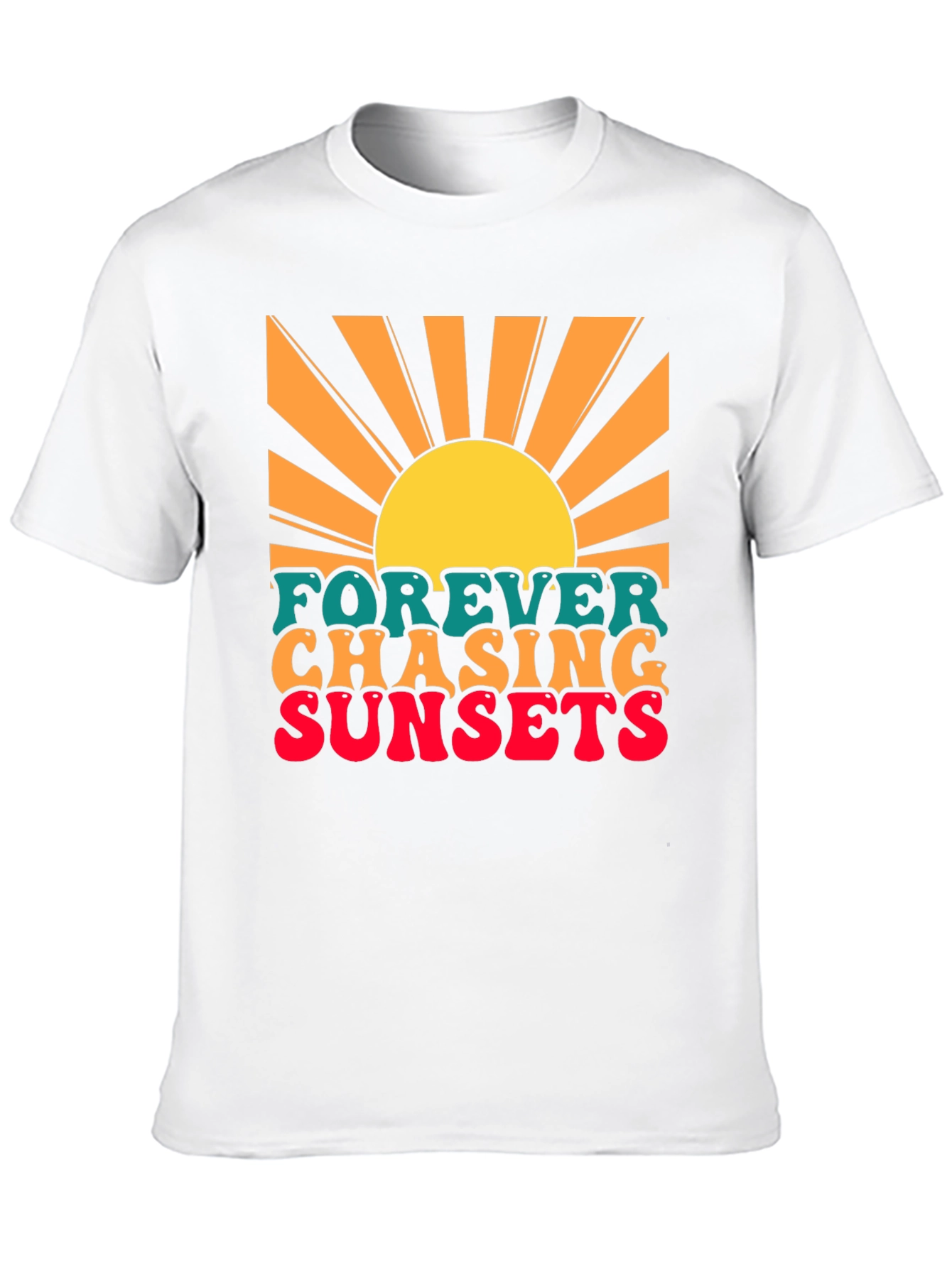 Black Forever Chasing Sunsets Graphic T-Shirt view 10