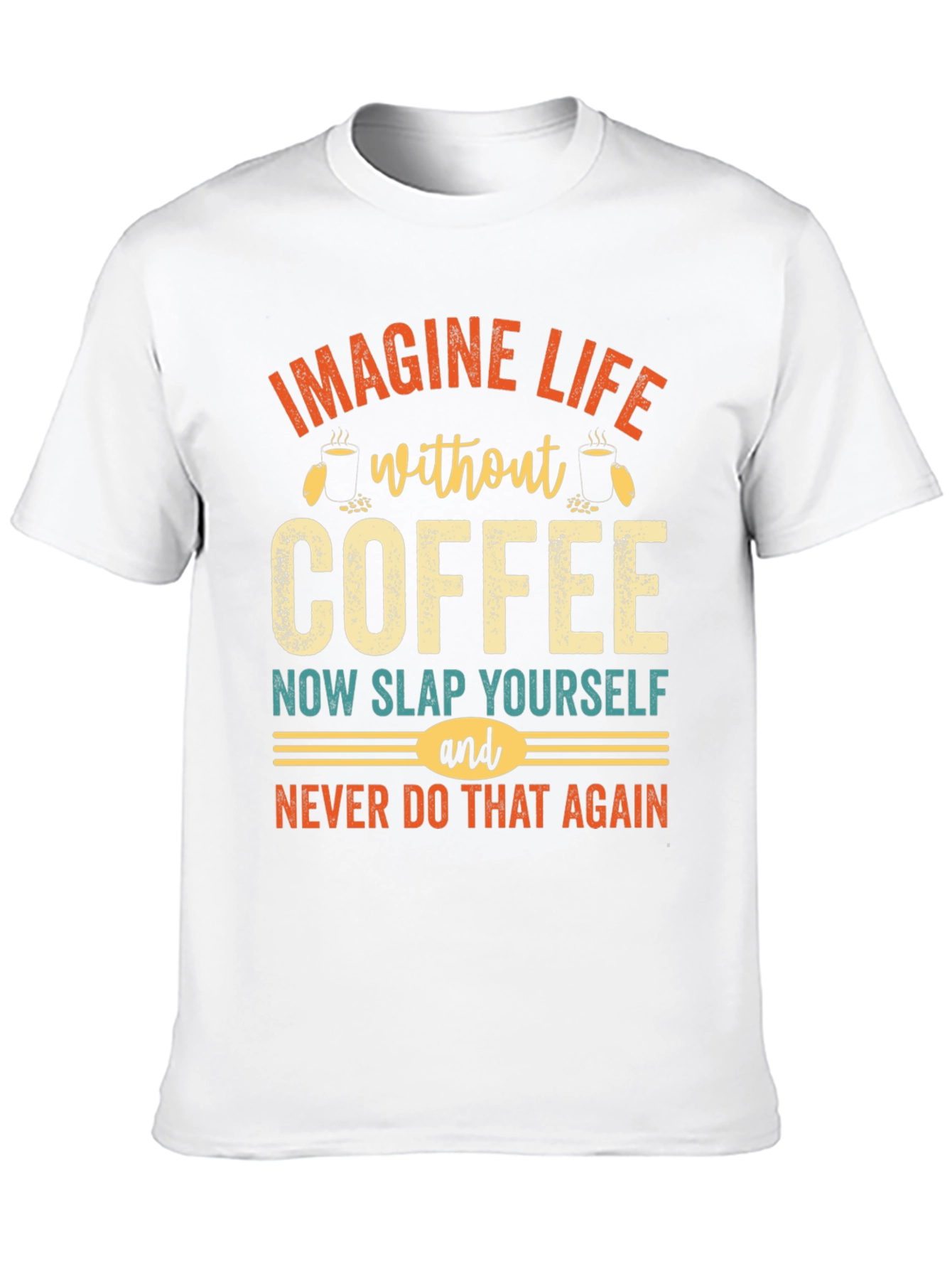 Black Imagine Life Without Coffee Graphic Tee view 10