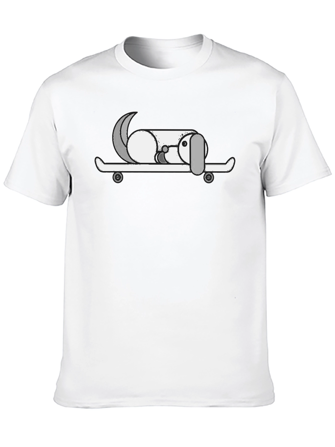 Black Dog on Skateboard Graphic T-Shirt view 10