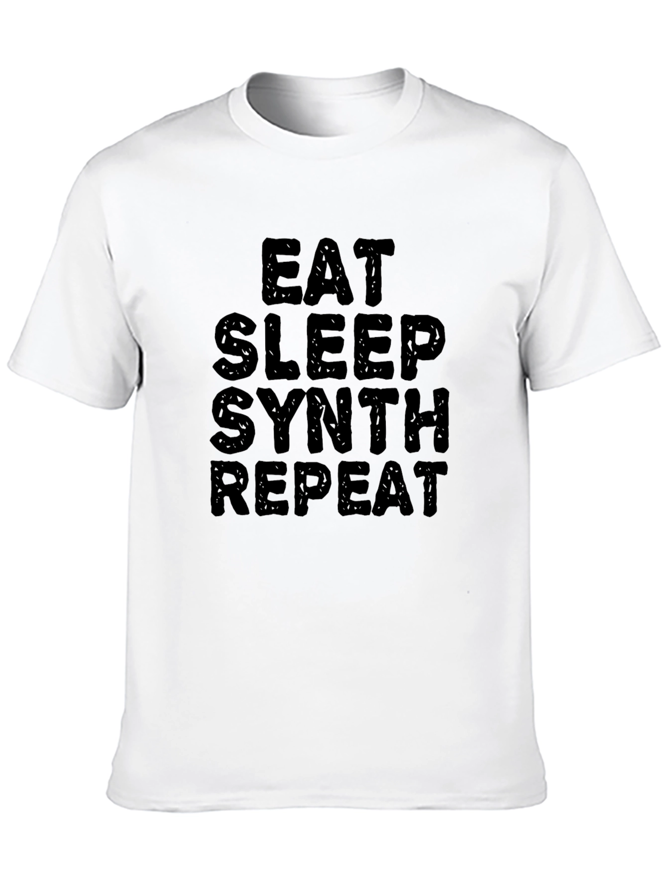 Black Eat Sleep Synth Repeat Black T-Shirt view 10