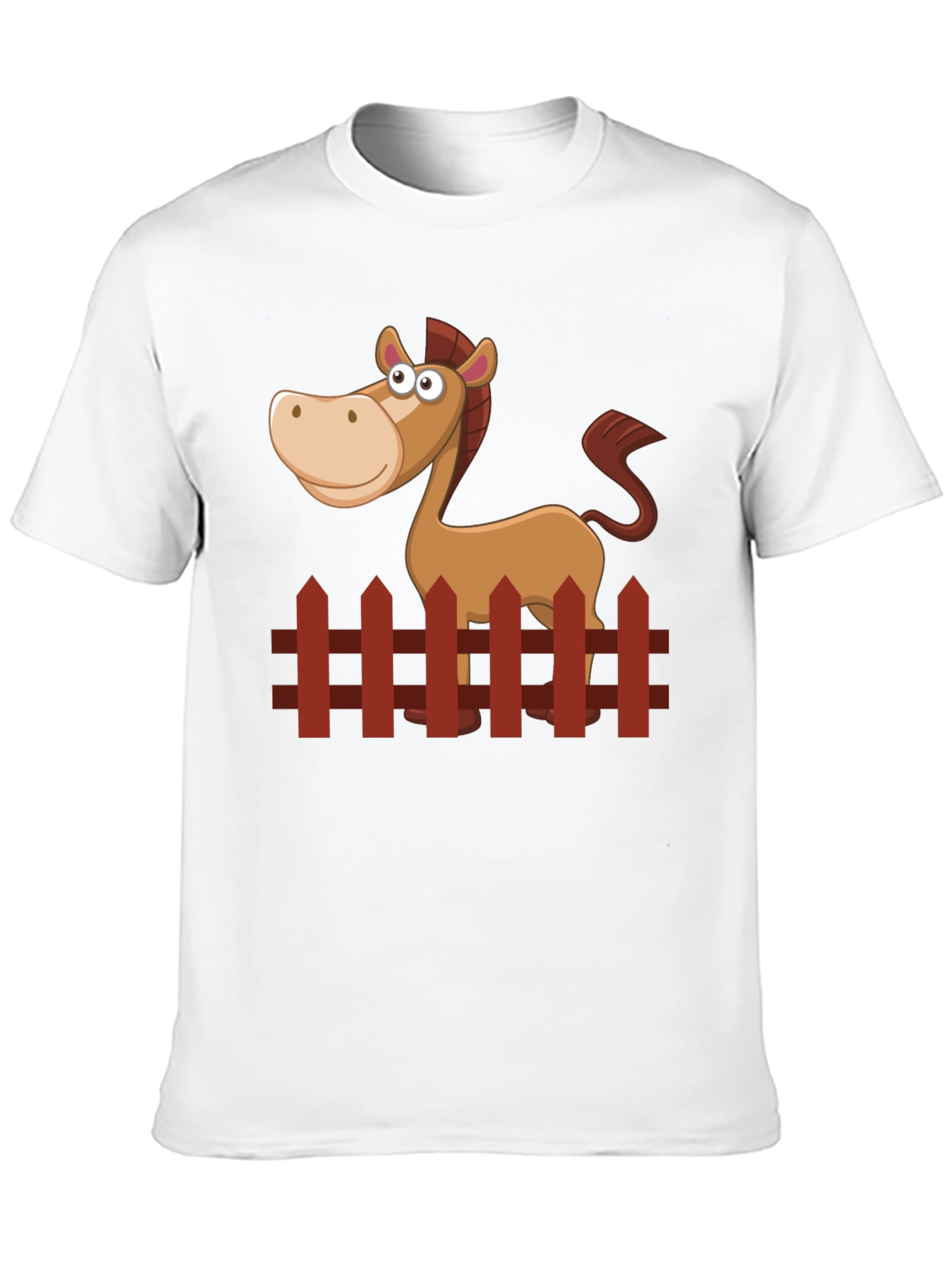 Black Cartoon Horse Graphic Tee - Black Cotton Shirt view 10