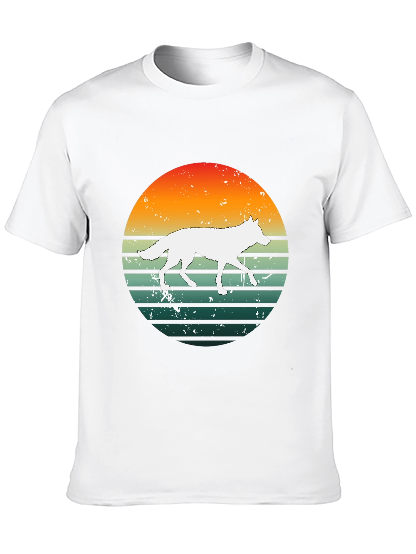 Black Sunset Wolf Graphic Tee - Retro Style view 10