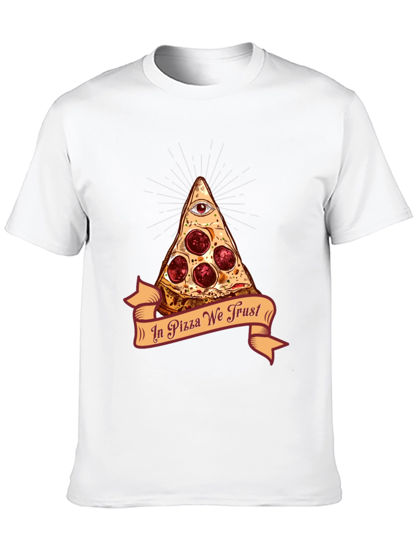 Black Pizza Illuminati T-Shirt - In Pizza We Trust Funny Tee view 10
