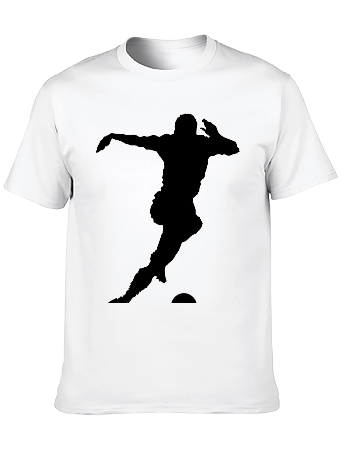 Black Soccer Player Silhouette Black T-Shirt view 10