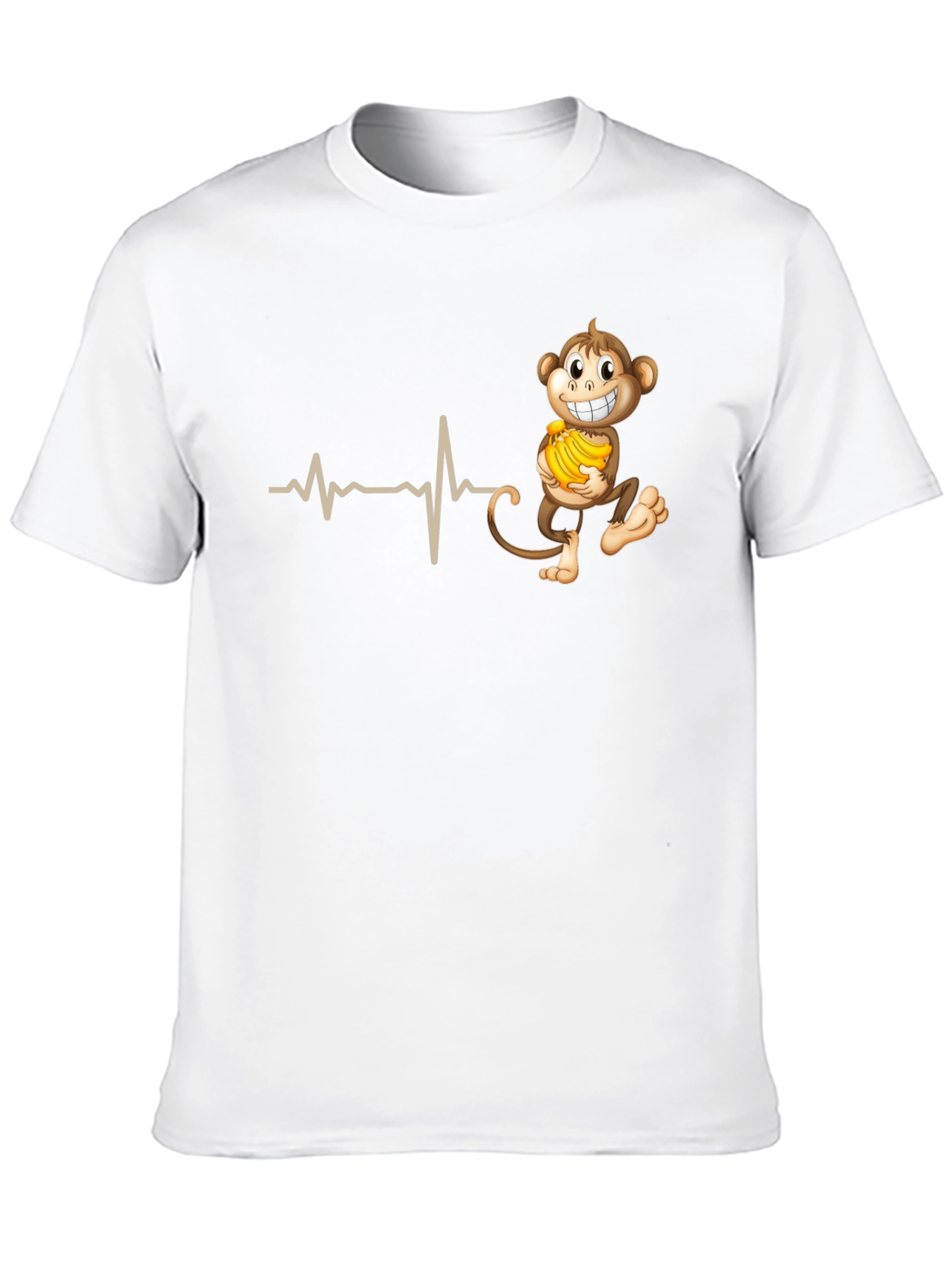 Black Funny Monkey Heartbeat T-Shirt - Novelty Tee view 10