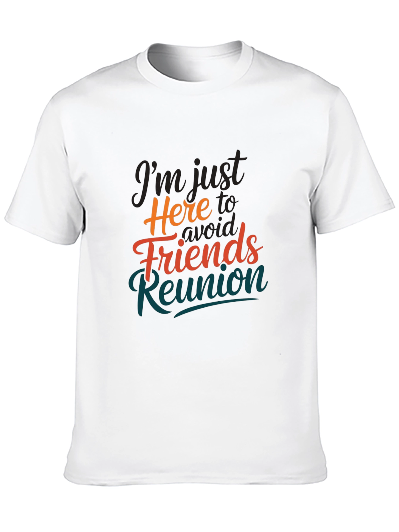 Black Avoid Friends Reunion T-Shirt, Novelty Slogan Tee view 10