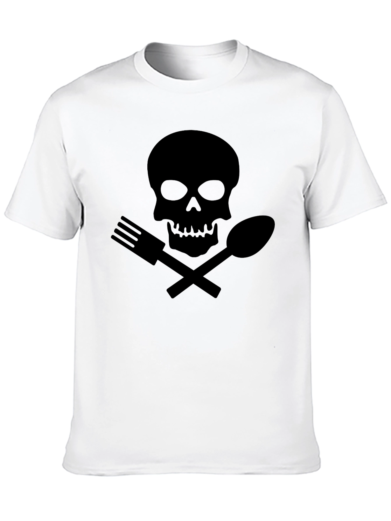 Black Chef Skull & Utensils Graphic T-Shirt view 10