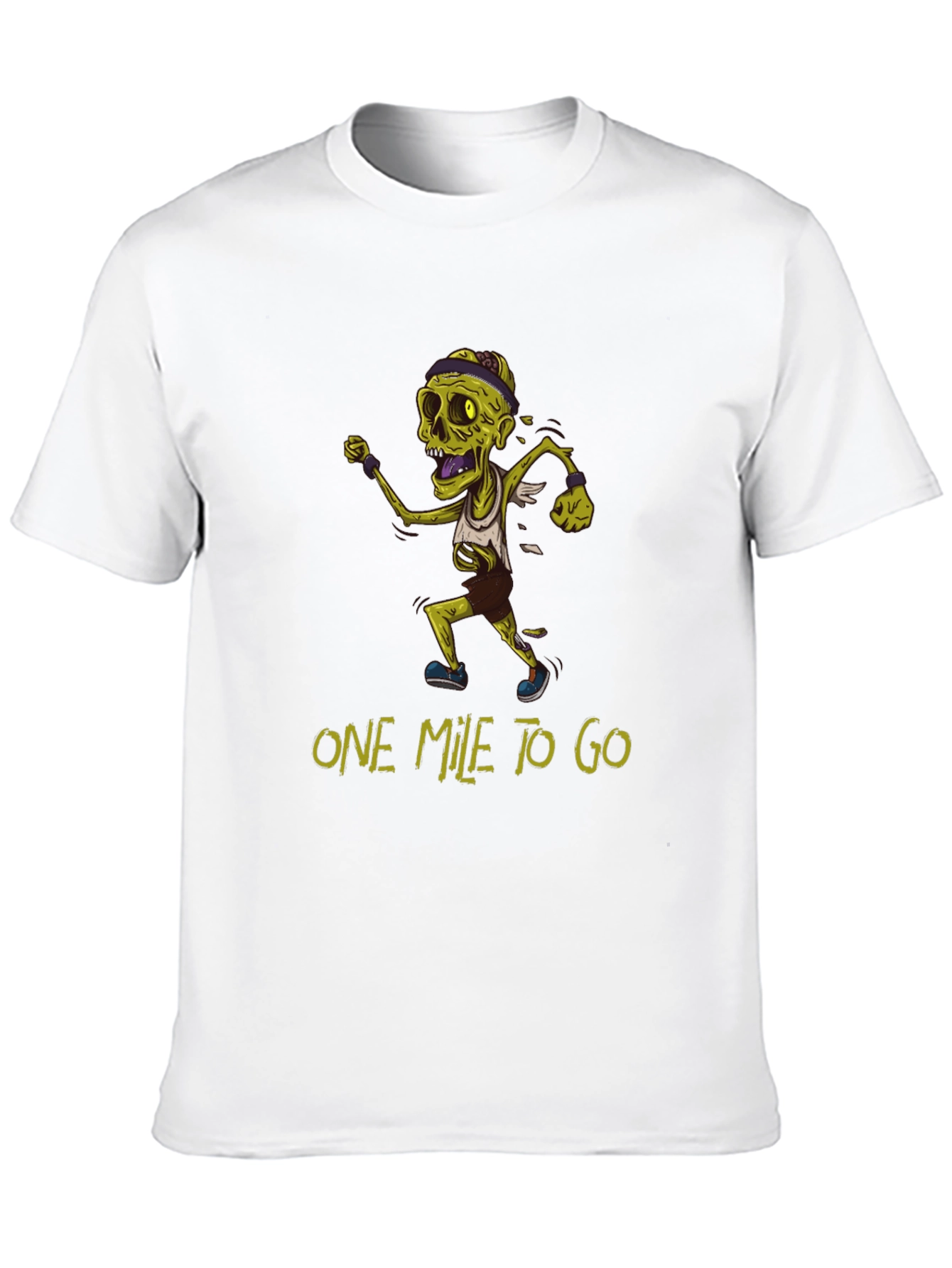 Black Zombie Runner T-Shirt - One Mile To Go view 10