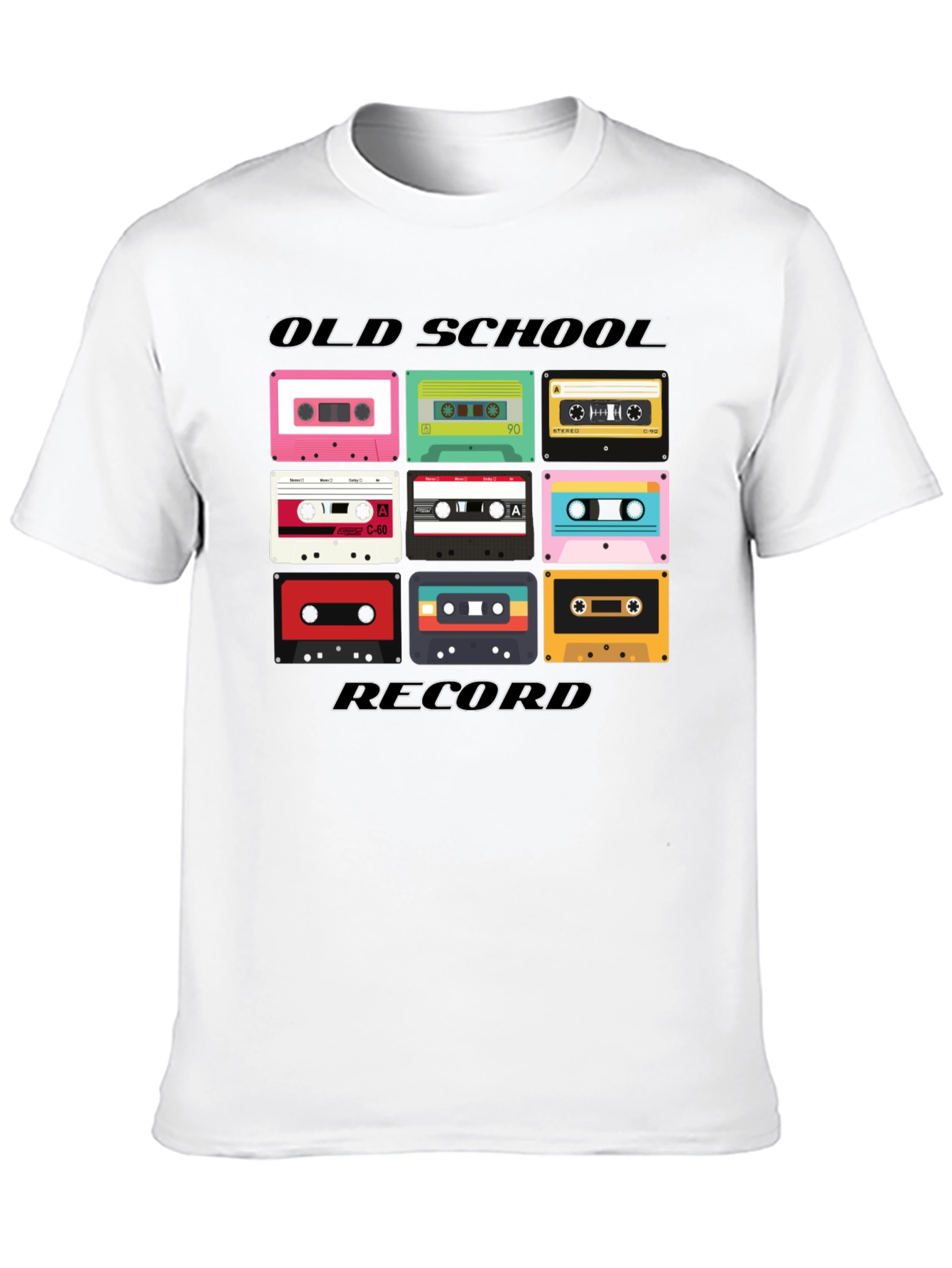 Black Retro Cassette Tape Old School Record Black T-Shirt view 10