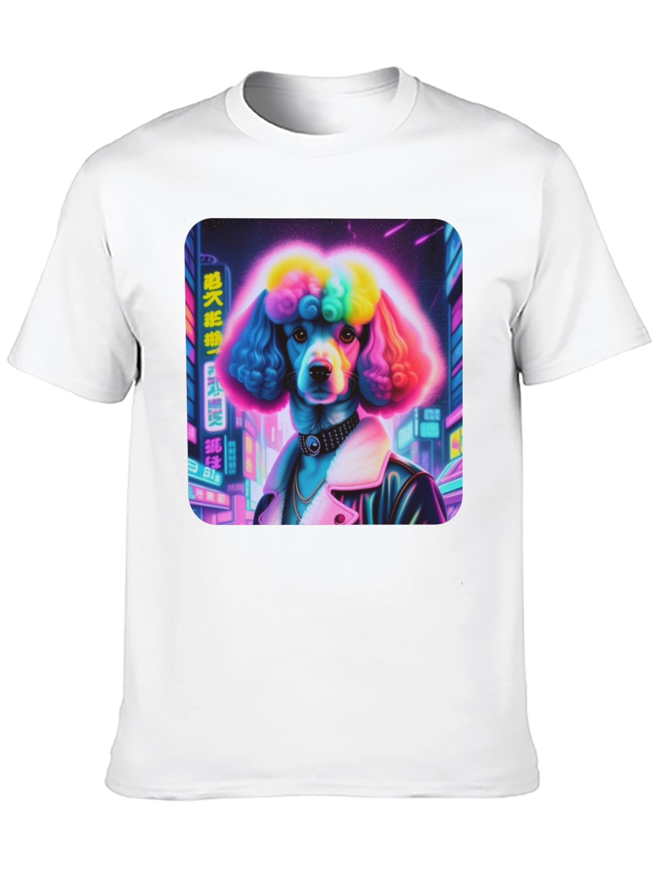 Black Cyberpunk Poodle Graphic Tee view 10