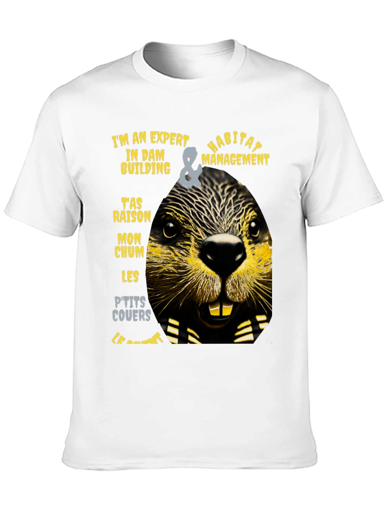 Black Expert Dam Builder T-Shirt - Funny Beaver Habitat Management Tee view 10