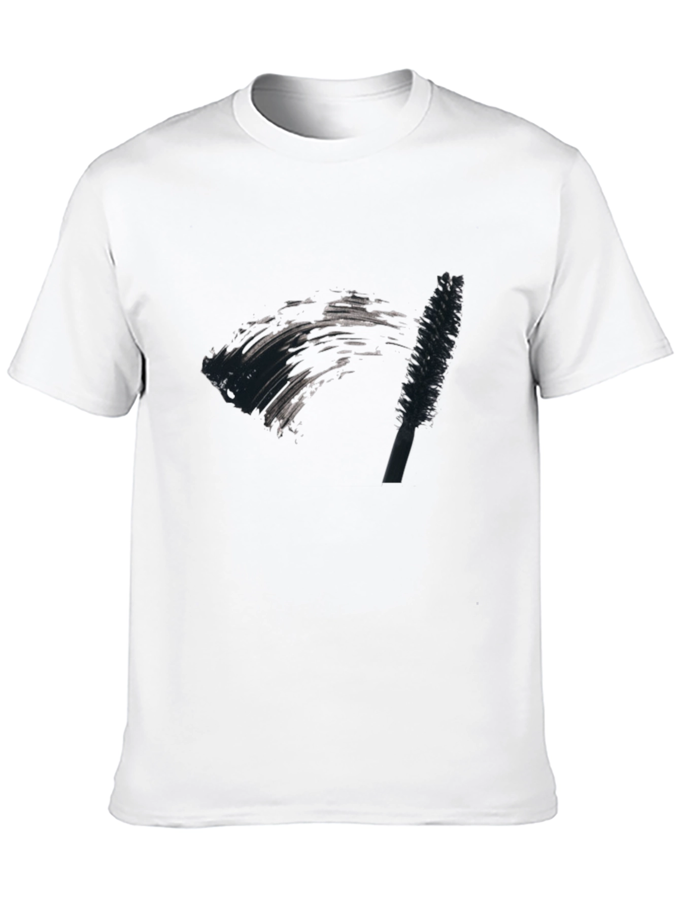 Black Mascara Brush Graphic Tee - Unisex Black T-Shirt view 10