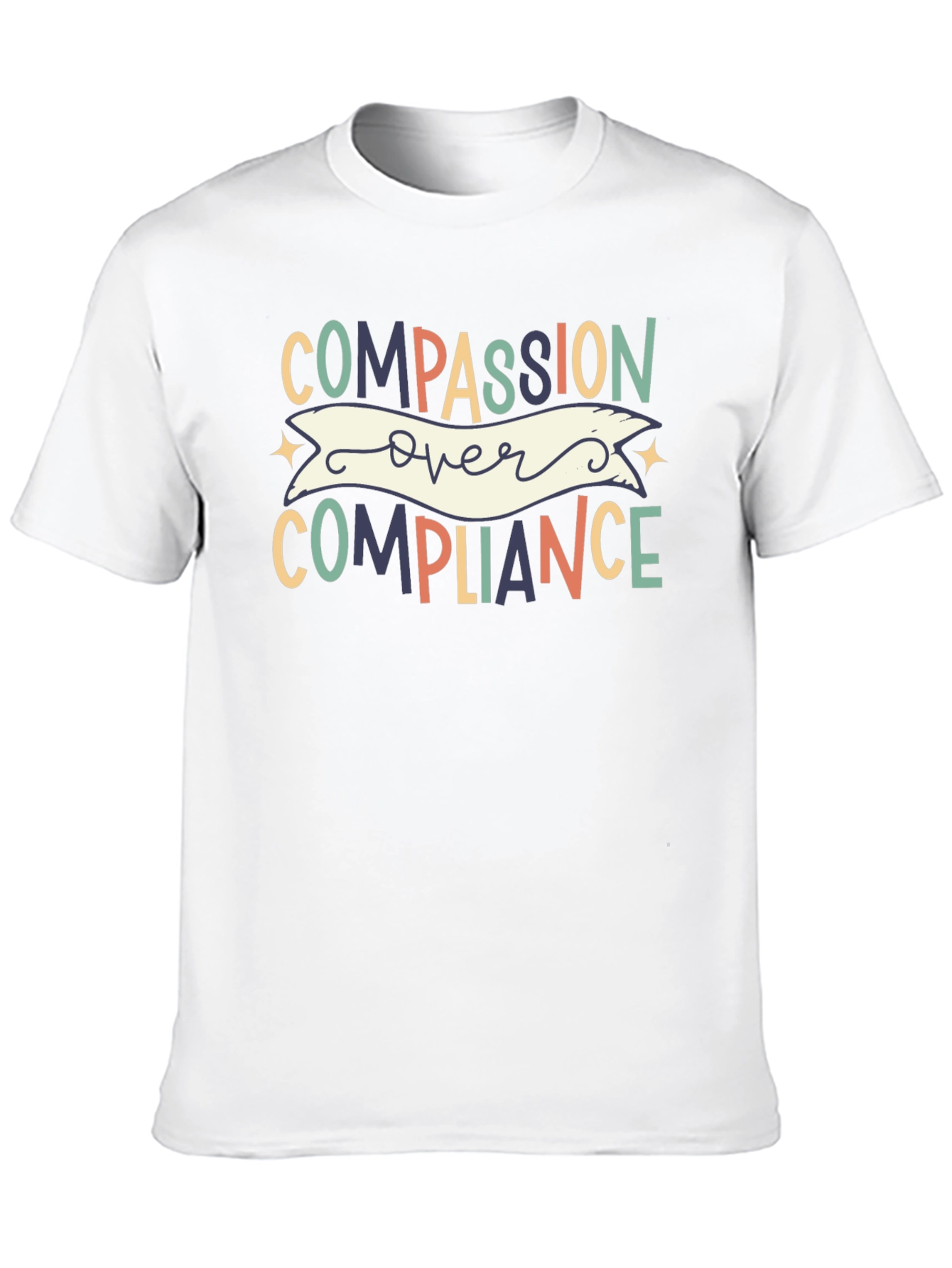 Black Compassion Over Compliance Graphic Tee view 10