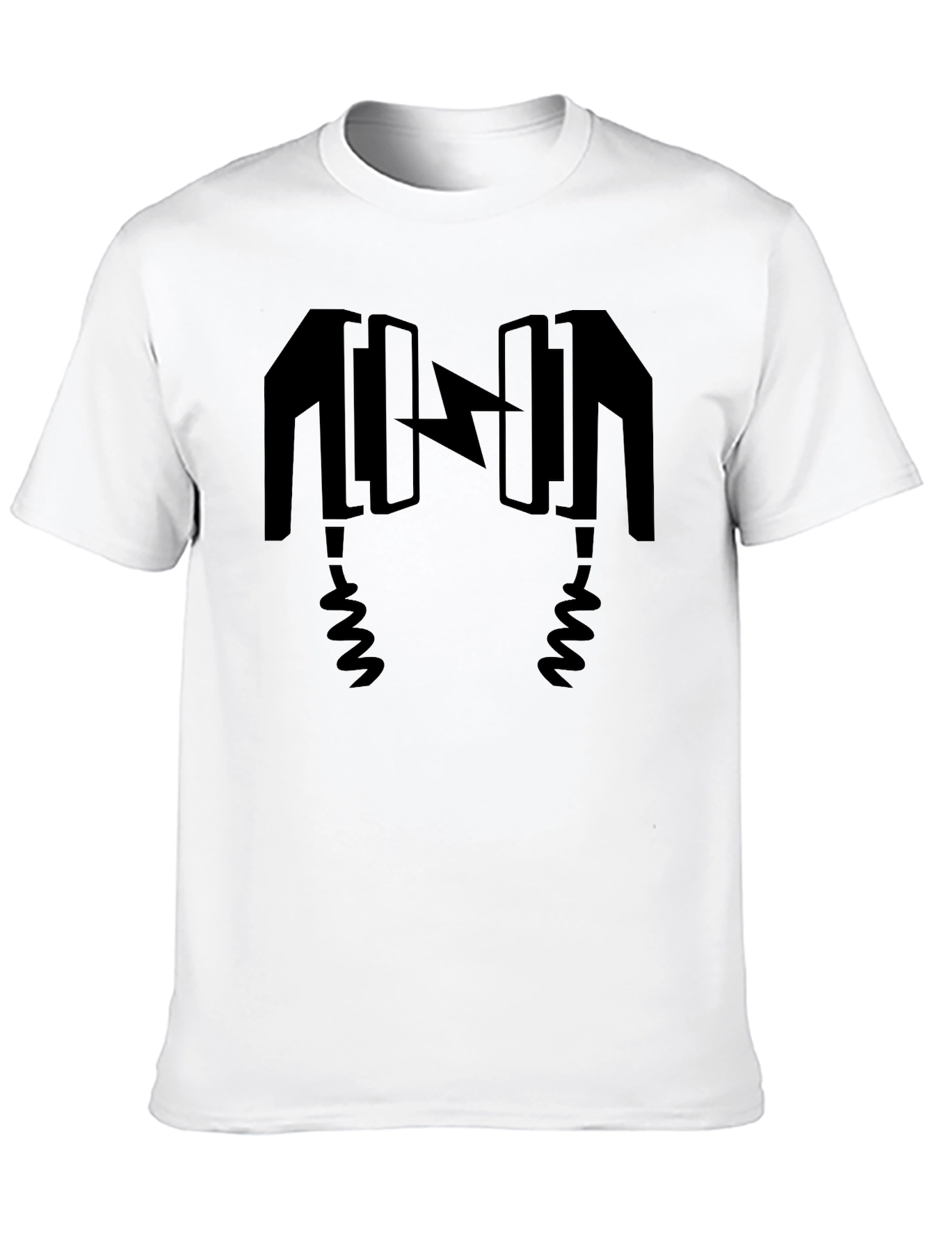 Black Electric Headphones Black Graphic Tee view 10