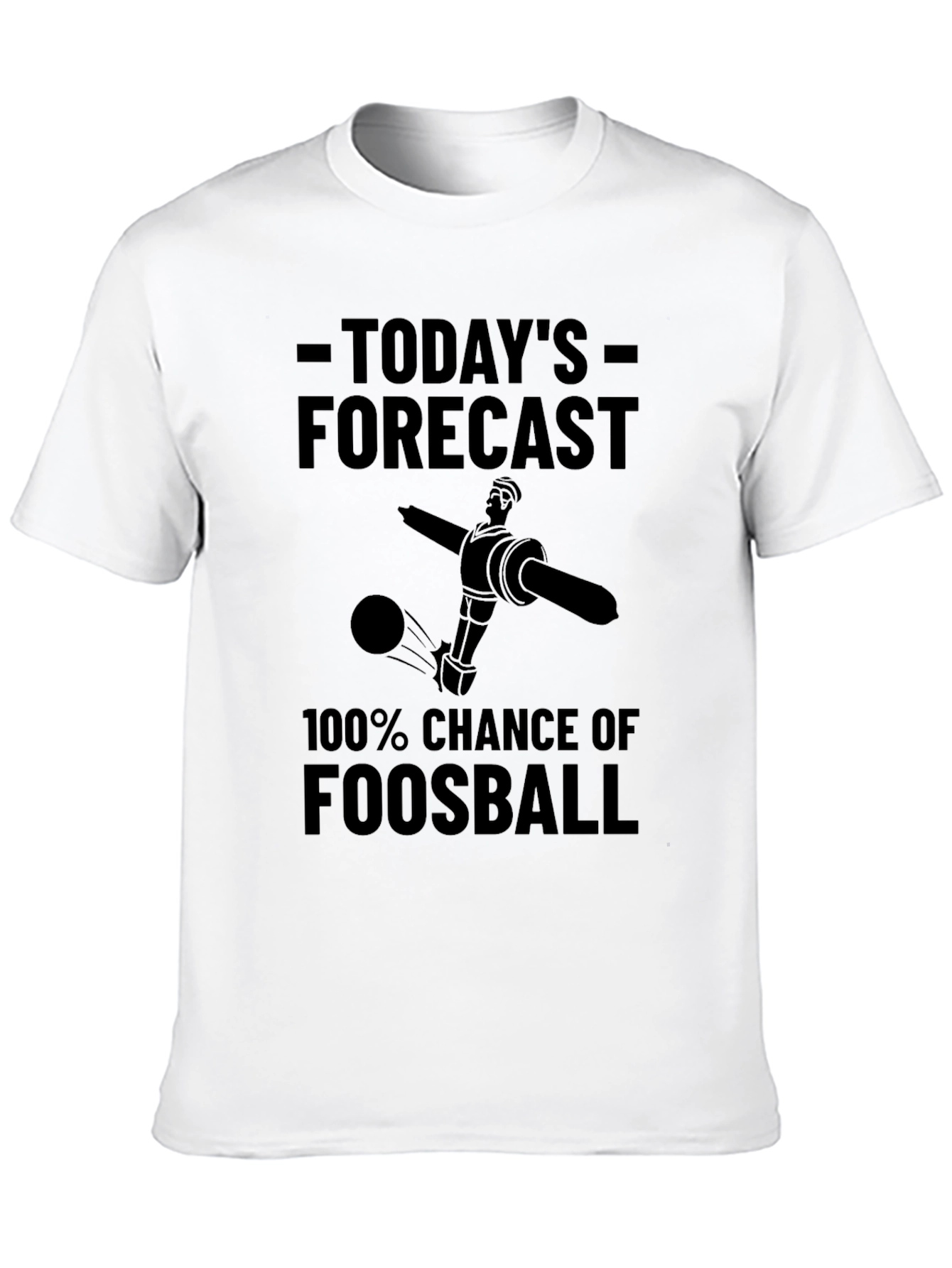 Black Foosball Forecast T-Shirt - 100% Chance of Fun! view 10