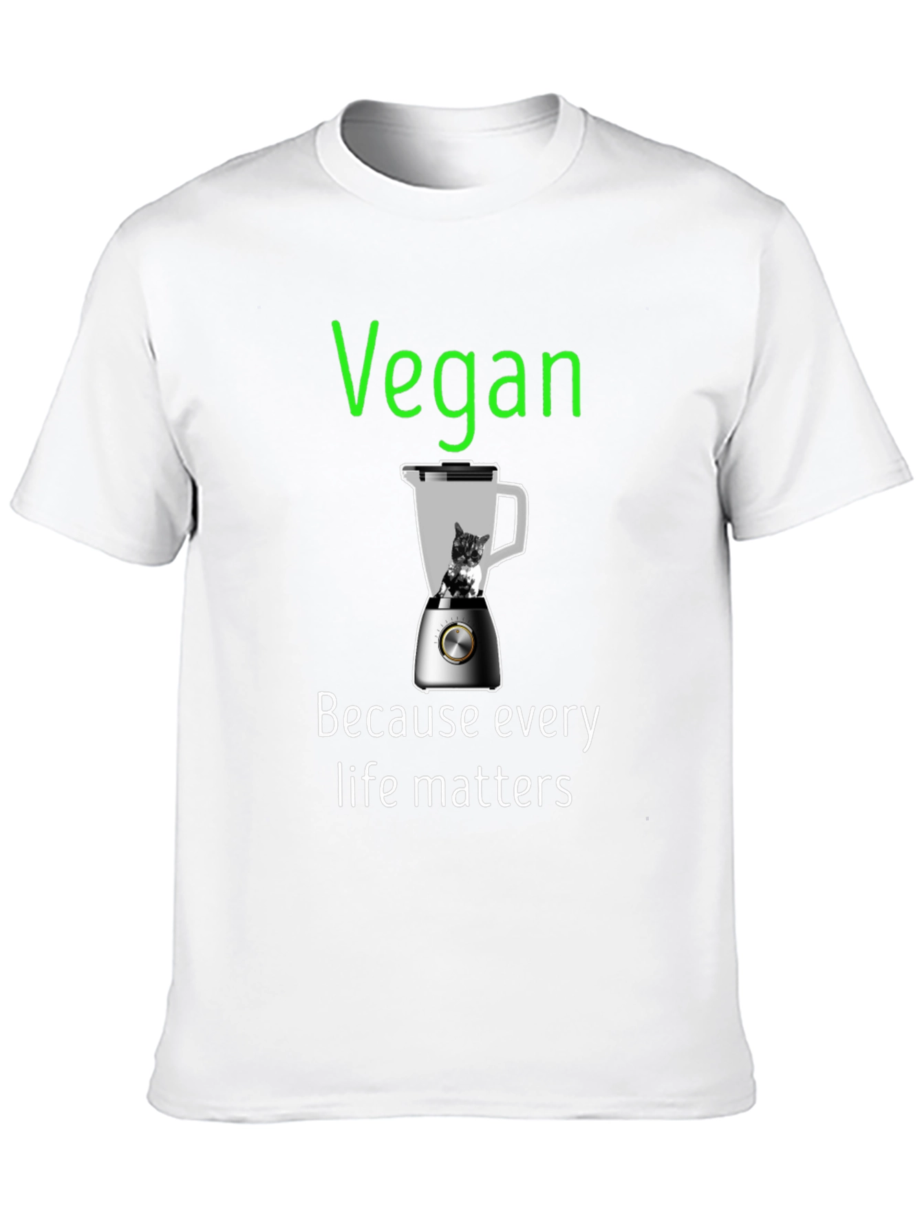 Black Vegan T-Shirt - Because Every Life Matters view 10