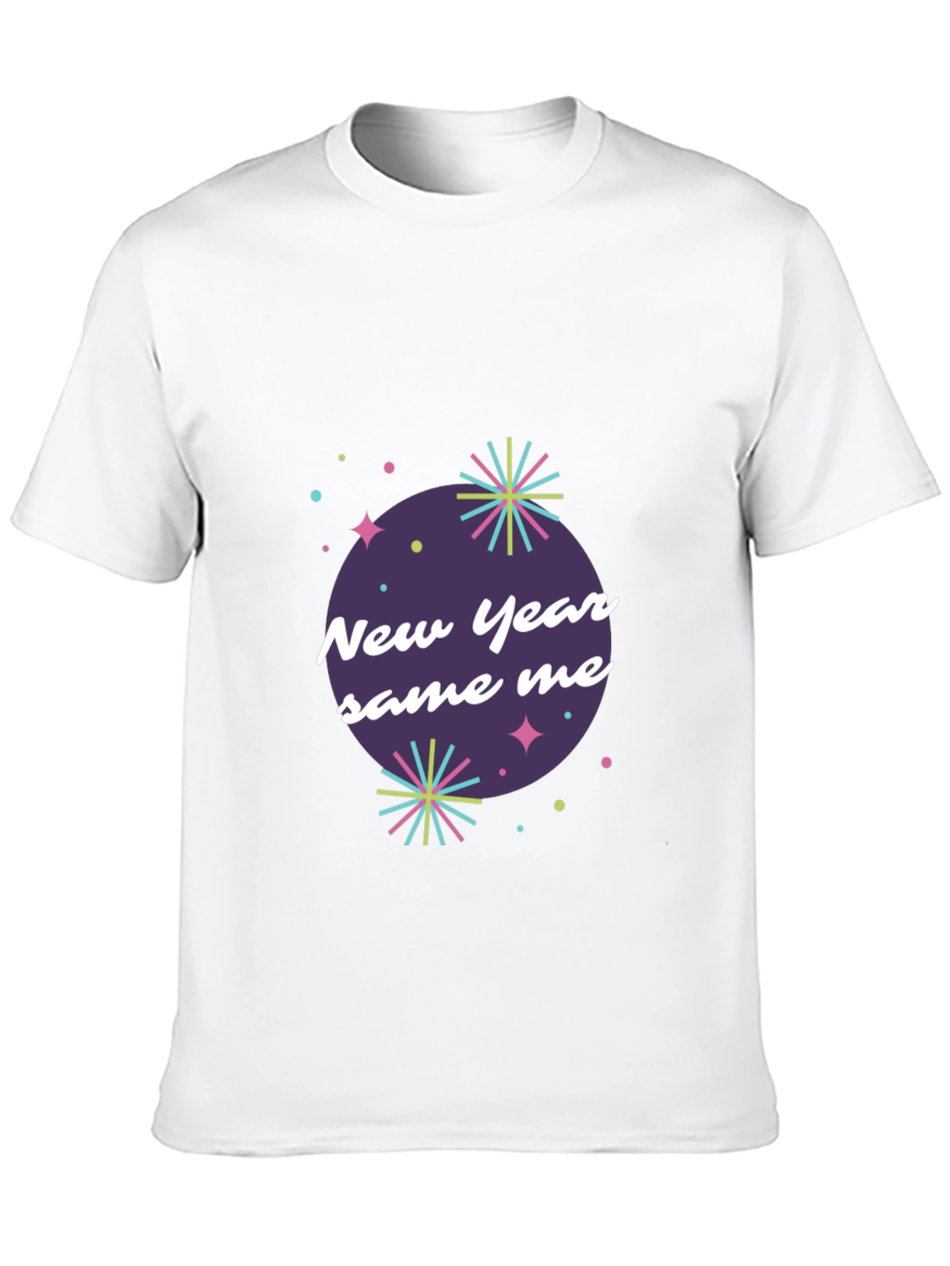 Black New Year Same Me Graphic Tee - Black Cotton Casual Shirt view 10