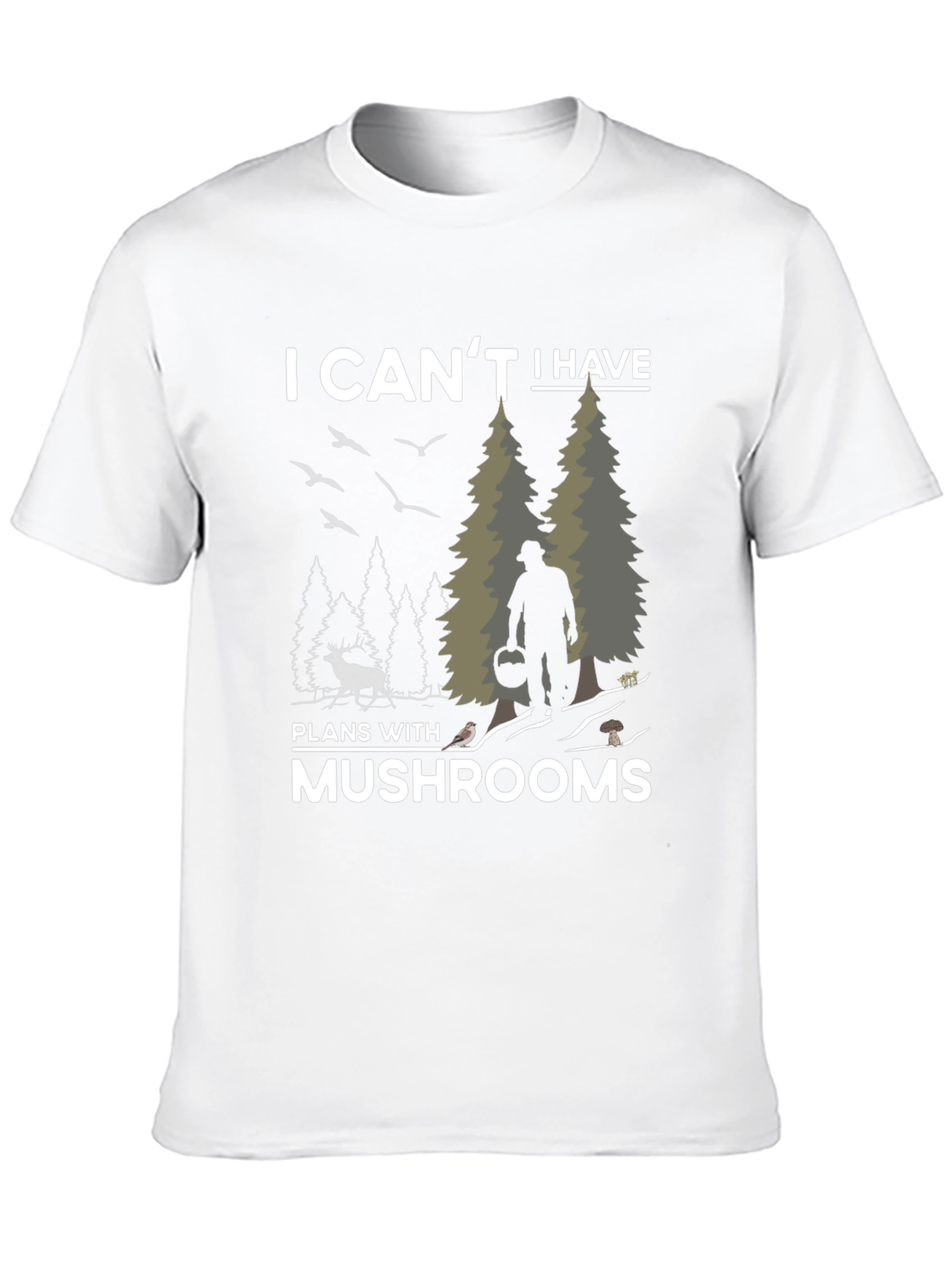 Black Mushroom Lover's T-Shirt - I Can't Have Plans With Mushrooms view 10