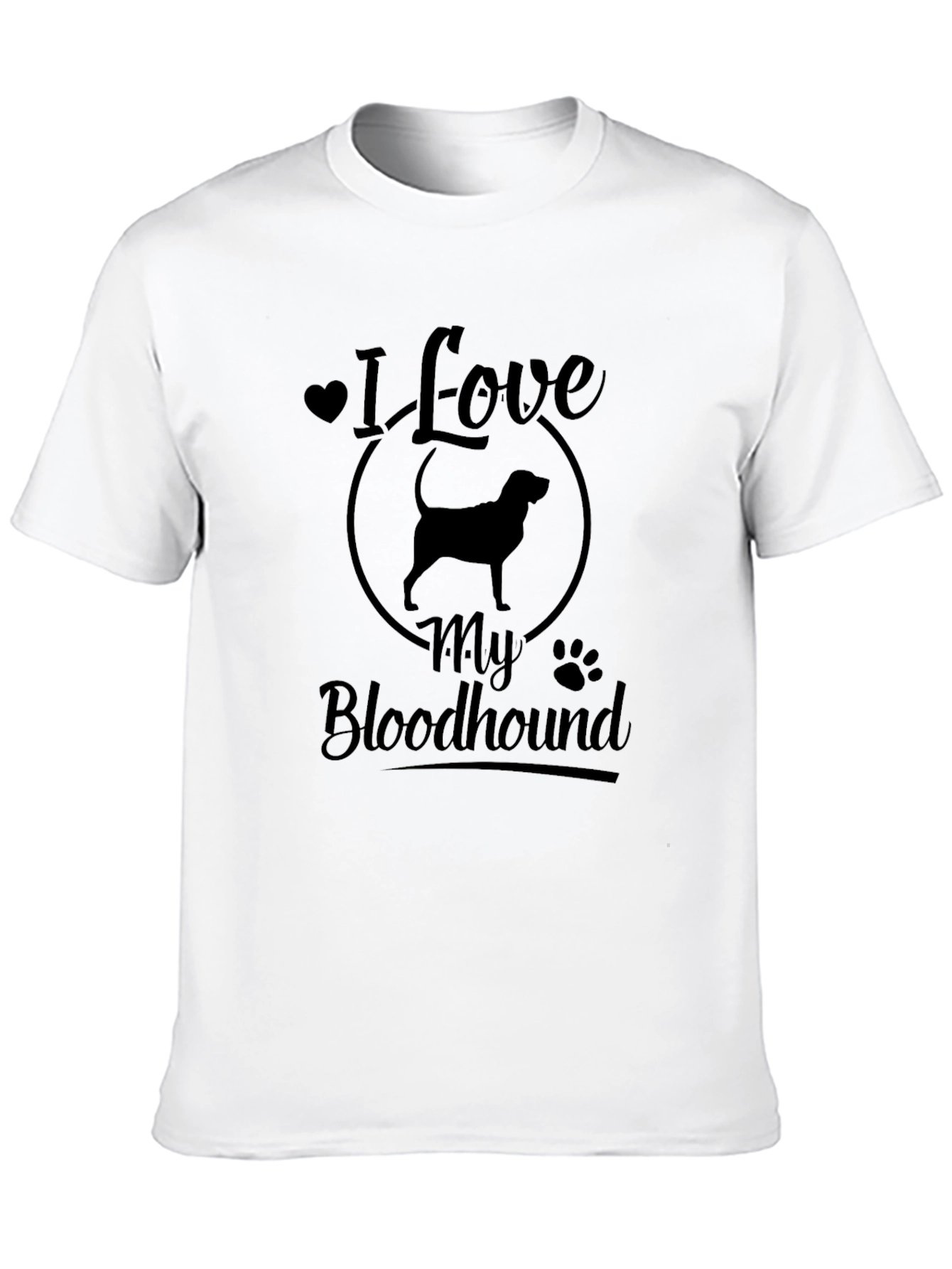 Black I Love My Bloodhound Black T-Shirt view 10