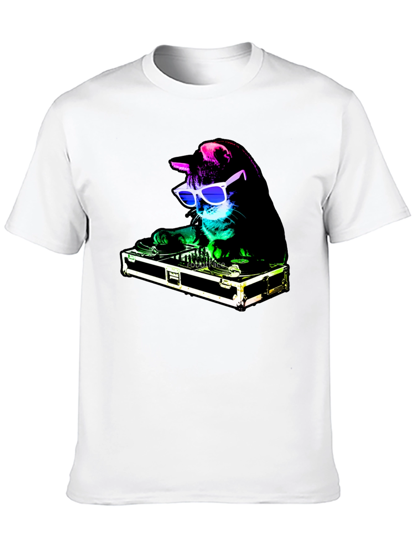 Black DJ Cat Graphic T-Shirt - Black view 10
