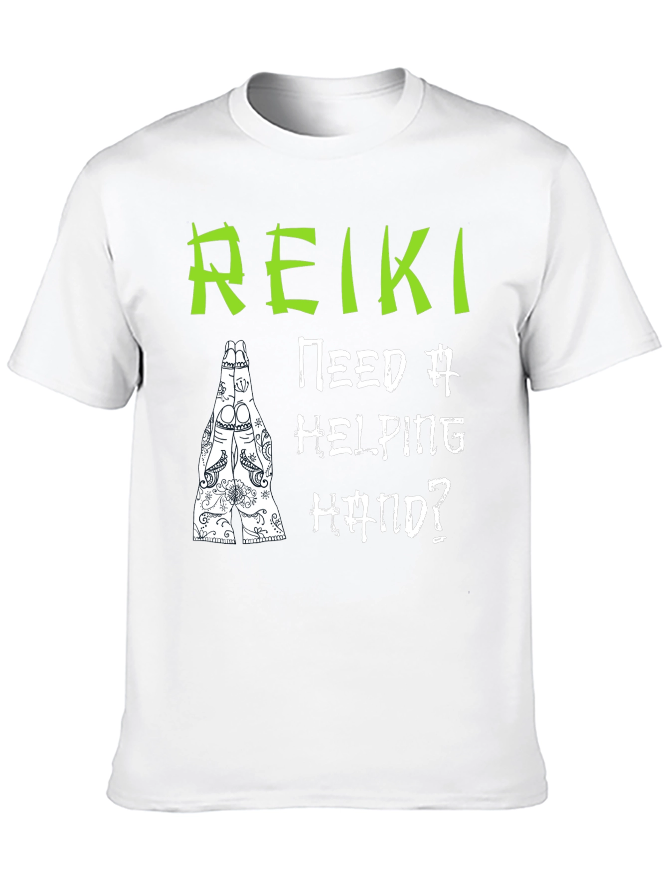 Reiki Helping Hand Black T-Shirt - Spiritual Design - 10